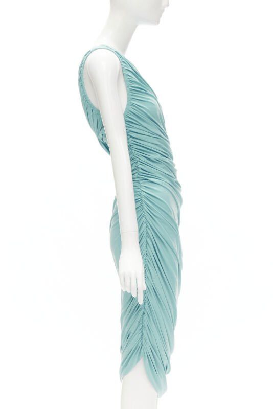 Norma Kamali NORMA KAMALI Diana sky blue one shoulder ruched jersey bodycon dress XS Size XS / US 0-2 / IT 36-38 - 4 Thumbnail