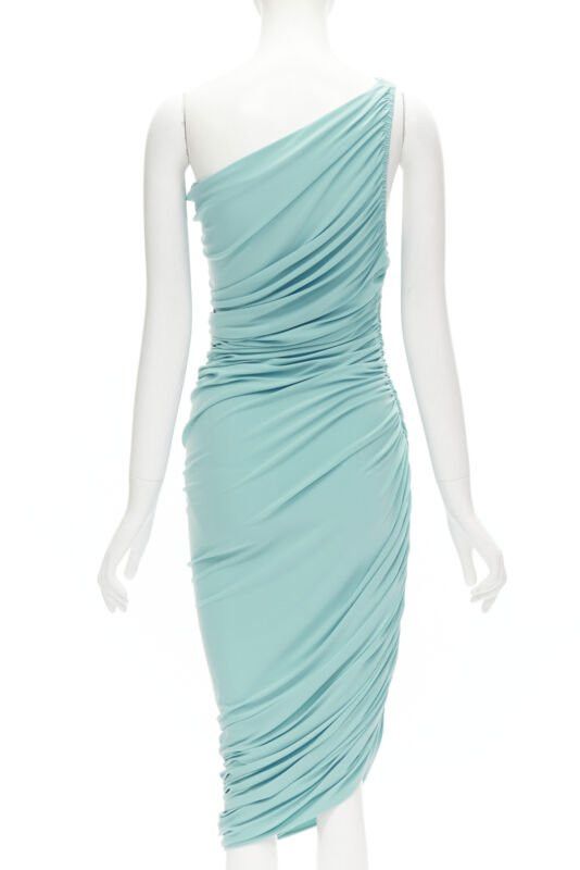 Norma Kamali NORMA KAMALI Diana sky blue one shoulder ruched jersey bodycon dress XS Size XS / US 0-2 / IT 36-38 - 5 Thumbnail