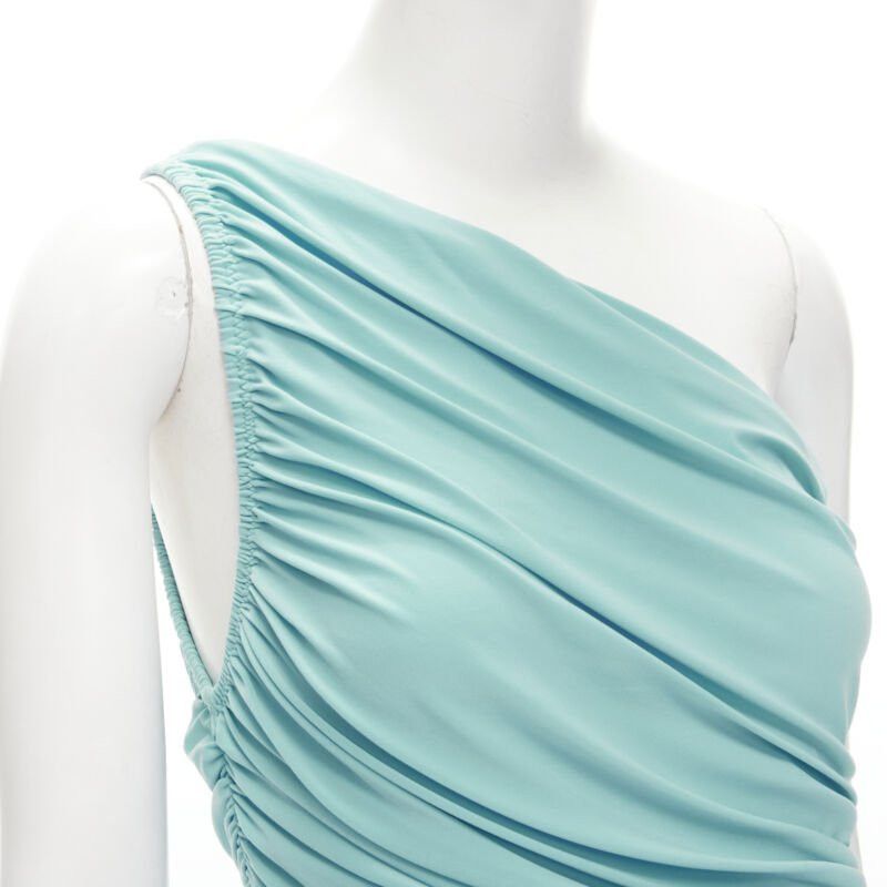 Norma Kamali NORMA KAMALI Diana sky blue one shoulder ruched jersey bodycon dress XS Size XS / US 0-2 / IT 36-38 - 2 Thumbnail