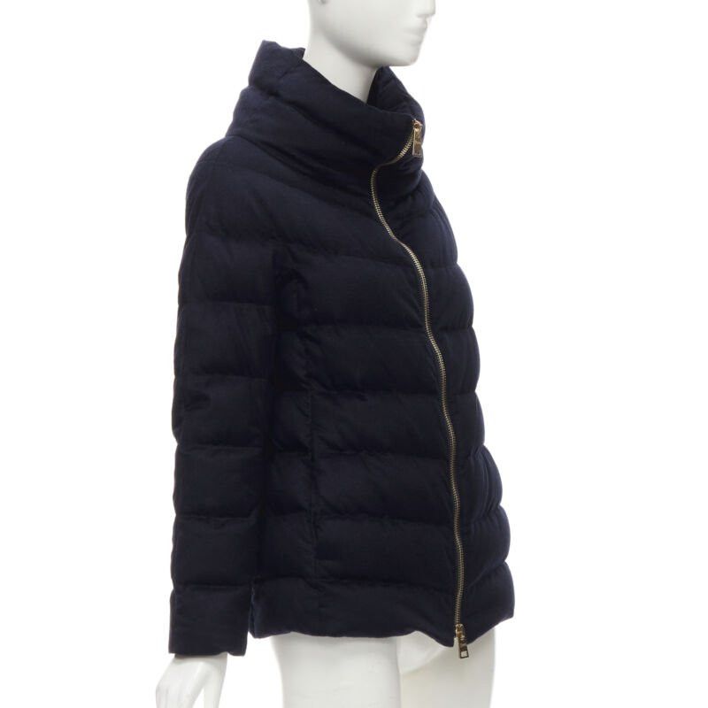 HERNO light weight goose down water repellent navy puffer jacket IT38 XS