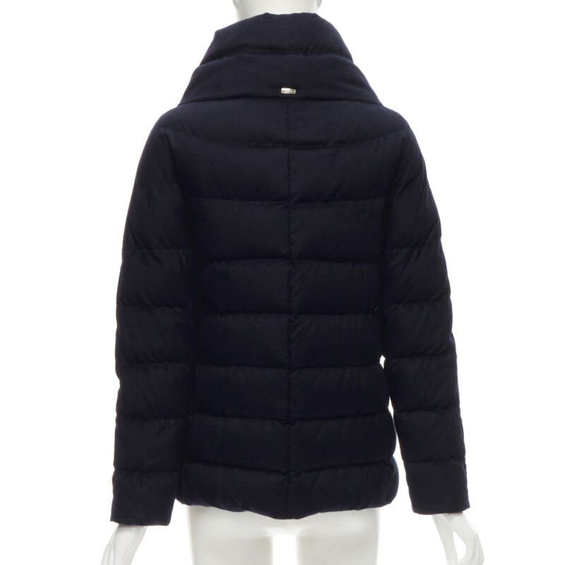 HERNO light weight goose down water repellent navy puffer jacket IT38 XS