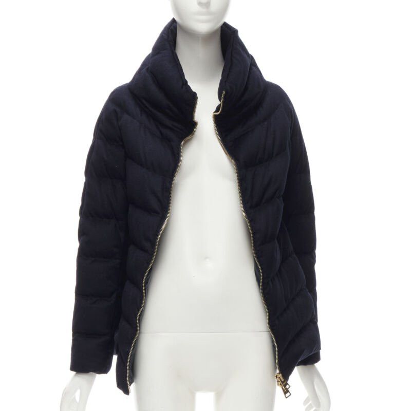HERNO light weight goose down water repellent navy puffer jacket IT38 XS