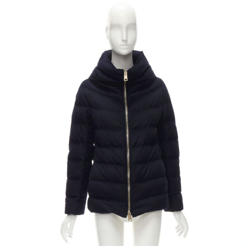 HERNO light weight goose down water repellent navy puffer jacket IT38 XS