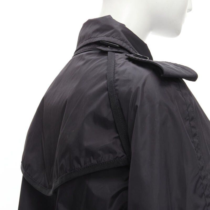 Moncler MONCLER Yukiko Giubbotto black snap buttons collared windbreaker poncho Sz.0 XS Size S / US 4 / IT 40 - 9 Thumbnail