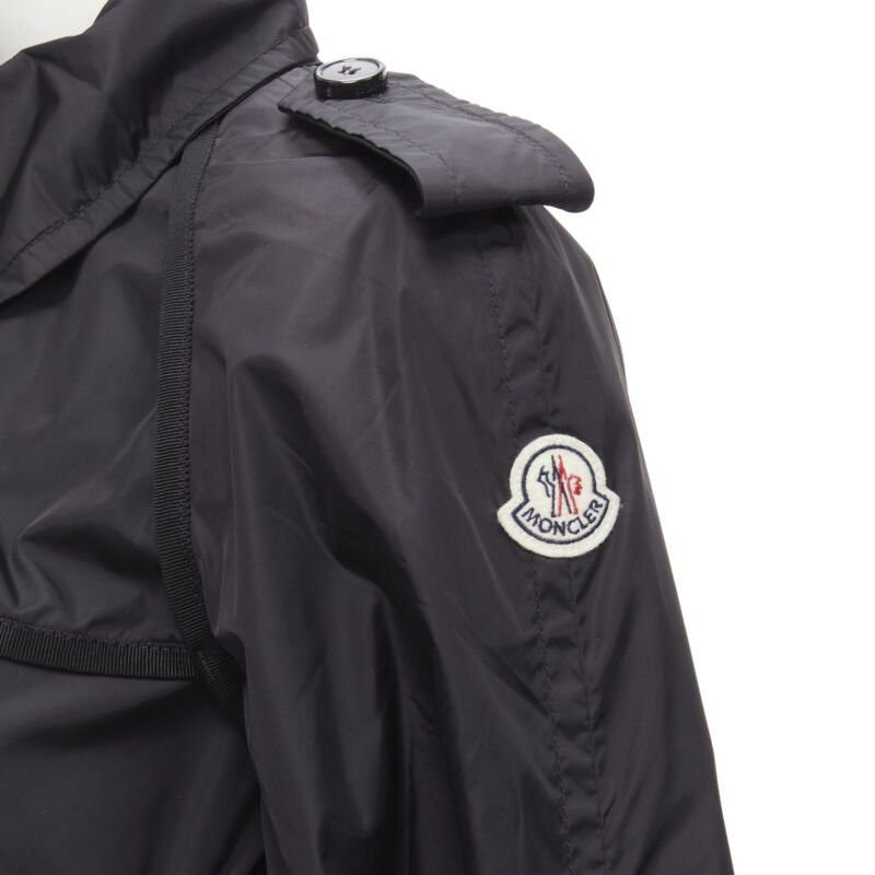 Moncler MONCLER Yukiko Giubbotto black snap buttons collared windbreaker poncho Sz.0 XS Size S / US 4 / IT 40 - 2 Thumbnail