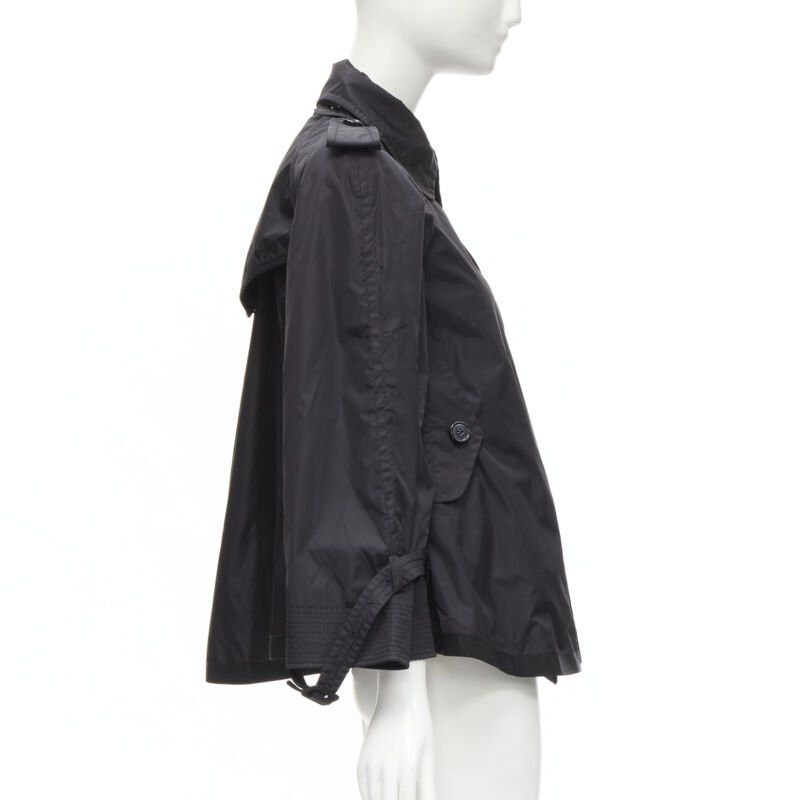 Moncler MONCLER Yukiko Giubbotto black snap buttons collared windbreaker poncho Sz.0 XS Size S / US 4 / IT 40 - 5 Thumbnail