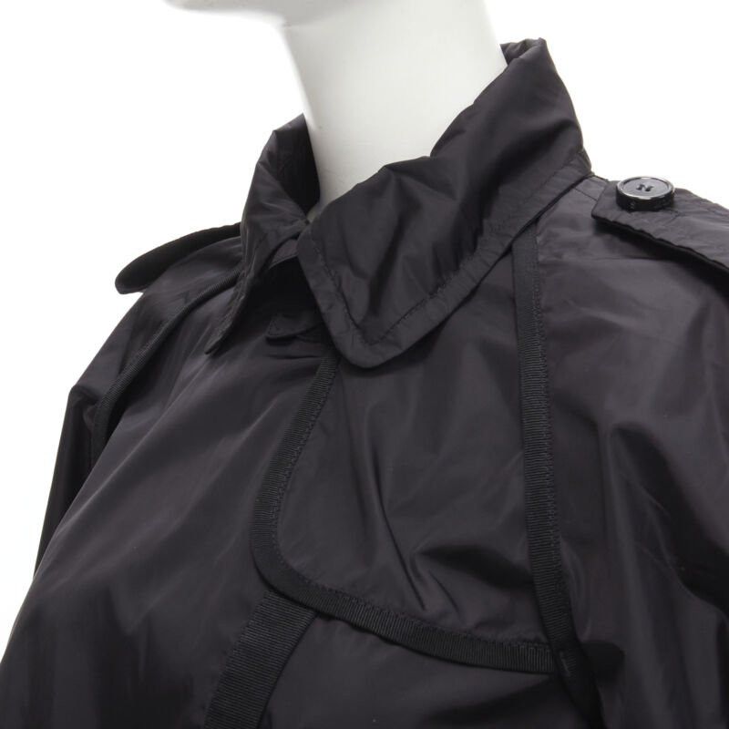Moncler MONCLER Yukiko Giubbotto black snap buttons collared windbreaker poncho Sz.0 XS Size S / US 4 / IT 40 - 8 Thumbnail