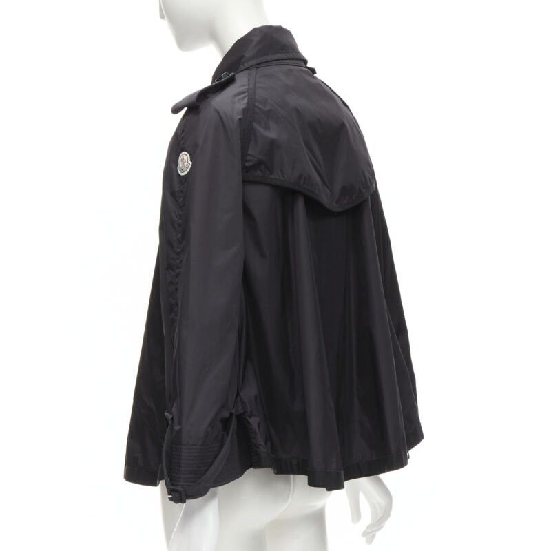 Moncler MONCLER Yukiko Giubbotto black snap buttons collared windbreaker poncho Sz.0 XS Size S / US 4 / IT 40 - 7 Thumbnail