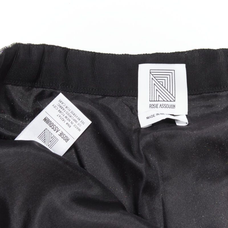 Rosie Assoulin ROSIE ASSOULIN silver iridescent glitter metallic silk tapered cropped pants XS Size 27" / US 4 / IT 40 - 8 Thumbnail