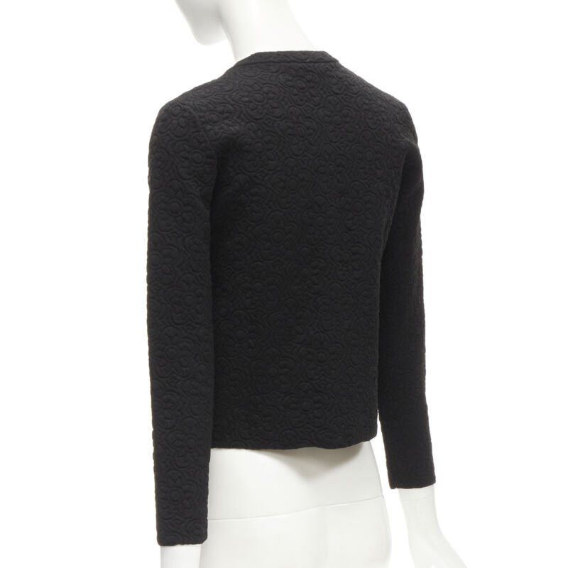 Fendi FENDI Flowerland black floral jacquard 3D petal stud cardigan IT36 XS Size XS / US 0-2 / IT 36-38 - 7 Thumbnail