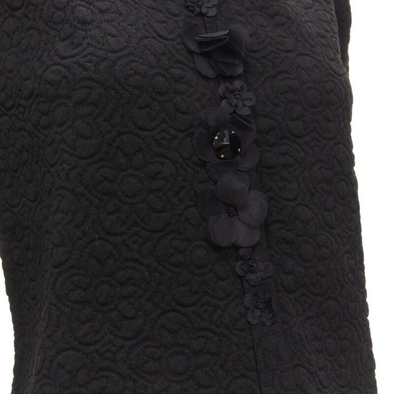 Fendi FENDI Flowerland black floral jacquard 3D petal stud cardigan IT36 XS Size XS / US 0-2 / IT 36-38 - 8 Thumbnail