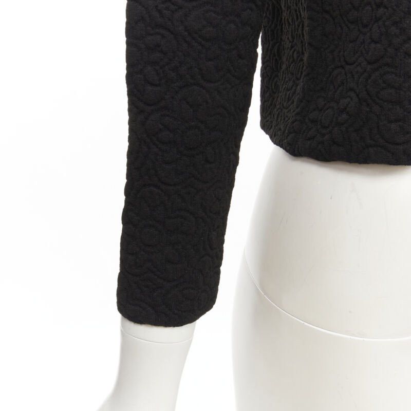 Fendi FENDI Flowerland black floral jacquard 3D petal stud cardigan IT36 XS Size XS / US 0-2 / IT 36-38 - 9 Thumbnail