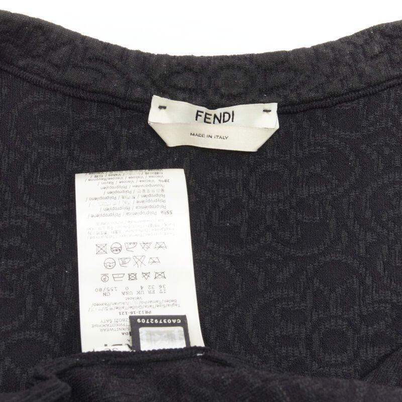 Fendi FENDI Flowerland black floral jacquard 3D petal stud cardigan IT36 XS Size XS / US 0-2 / IT 36-38 - 10 Thumbnail
