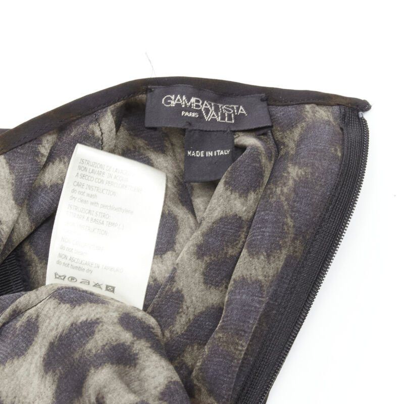 Giambattista Valli GIAMBATTISTA VALLI silk brown black ombre leopard gathered neck vest IT38 XS Size XS / US 0-2 / IT 36-38 - 8 Thumbnail