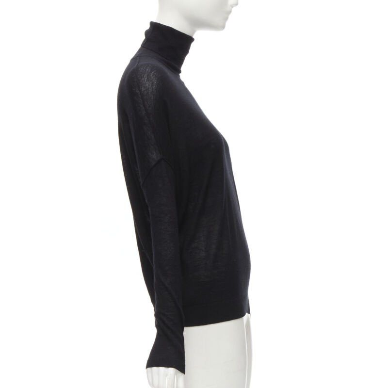 Vince VINCE black viscose classic turtleneck long sleeves sweater XS Size XS / US 0-2 / IT 36-38 - 4 Thumbnail
