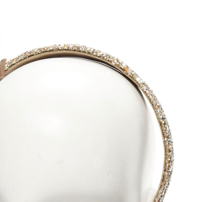 Miu Miu MIU MIU gold glitter frayed edge grosgrain bow wide headband Size ONE SIZE - 7 Thumbnail
