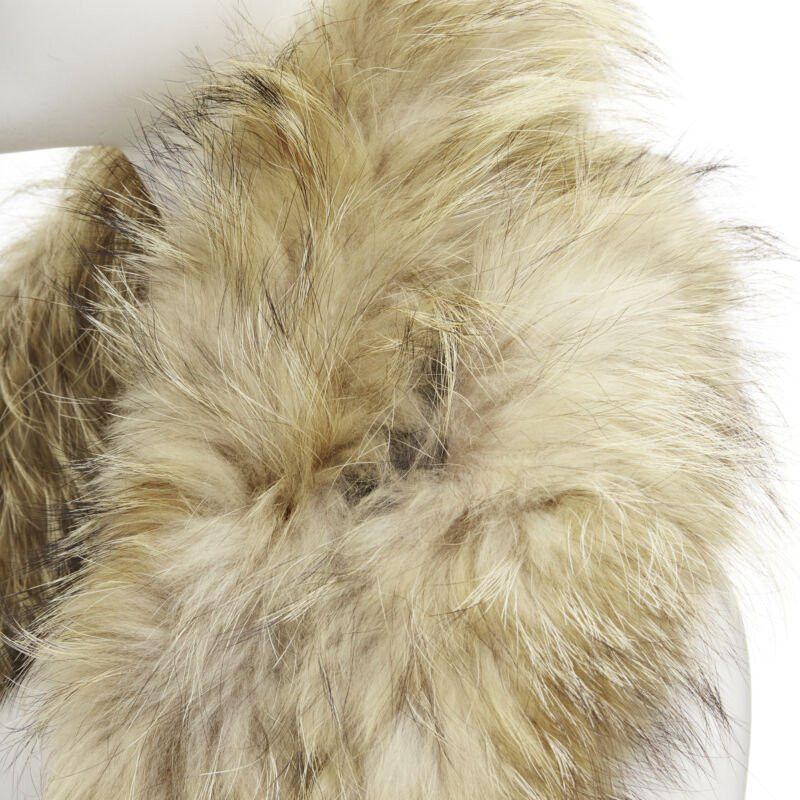Other CHARLOTTE SIMONE 100% fur brown asymmetric silk lined collar cuff scarf Size ONE SIZE - 6 Thumbnail
