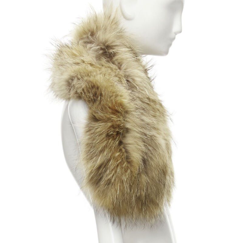 Other CHARLOTTE SIMONE 100% fur brown asymmetric silk lined collar cuff scarf Size ONE SIZE - 3 Thumbnail