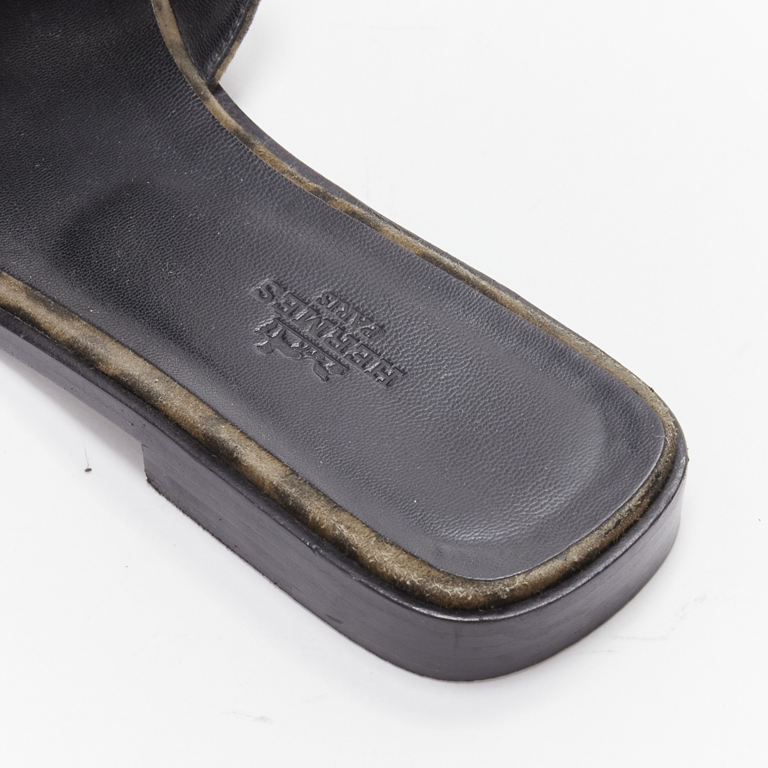 Hermes HERMES Oran H logo signature brown leopard print leather sandals EU37 Size US 7 / IT 37 - 8 Thumbnail