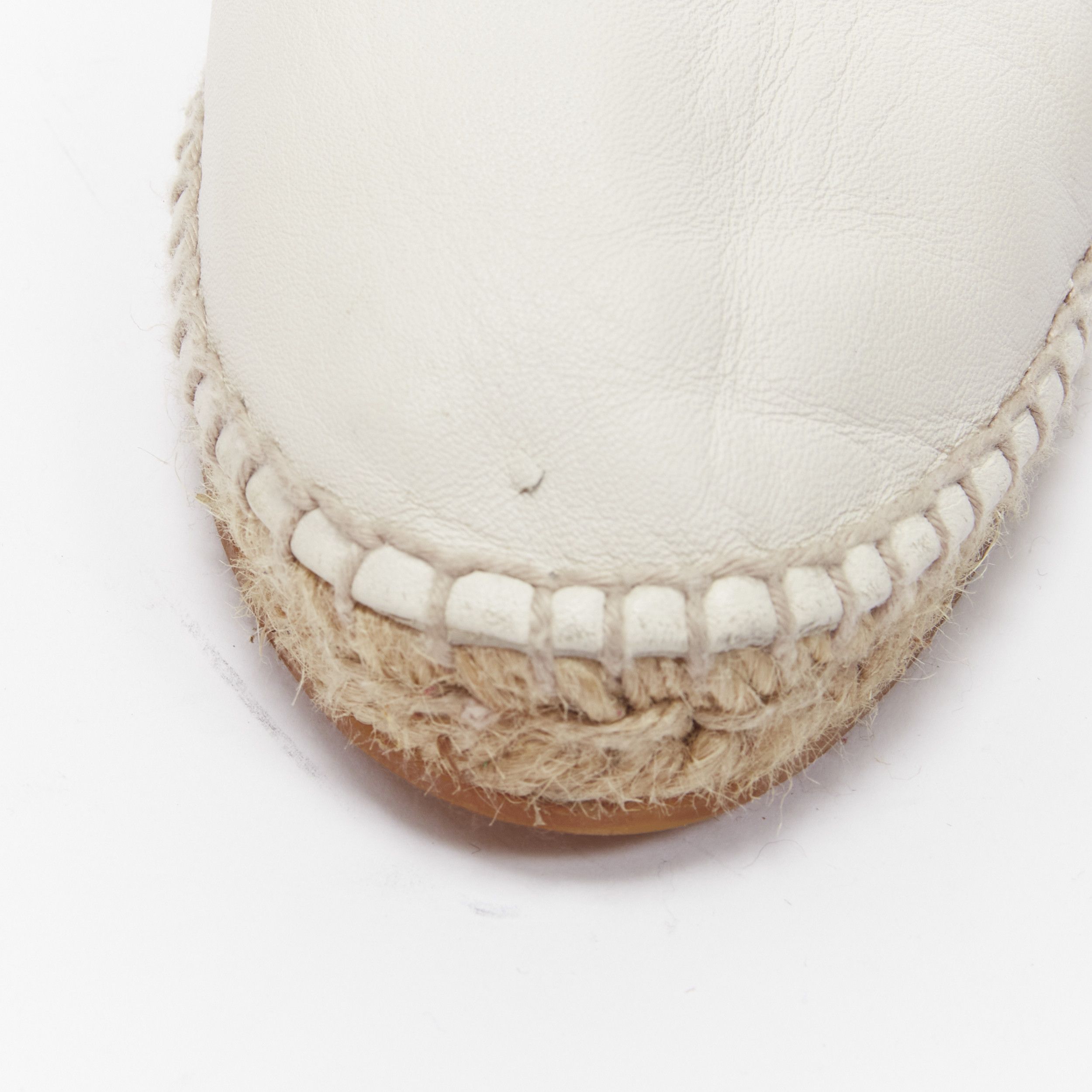 Bottega Veneta BOTTEGA VENETA white intrecciato woven leather espadrille flats shoes EU37 Size US 7 / IT 37 - 10 Thumbnail
