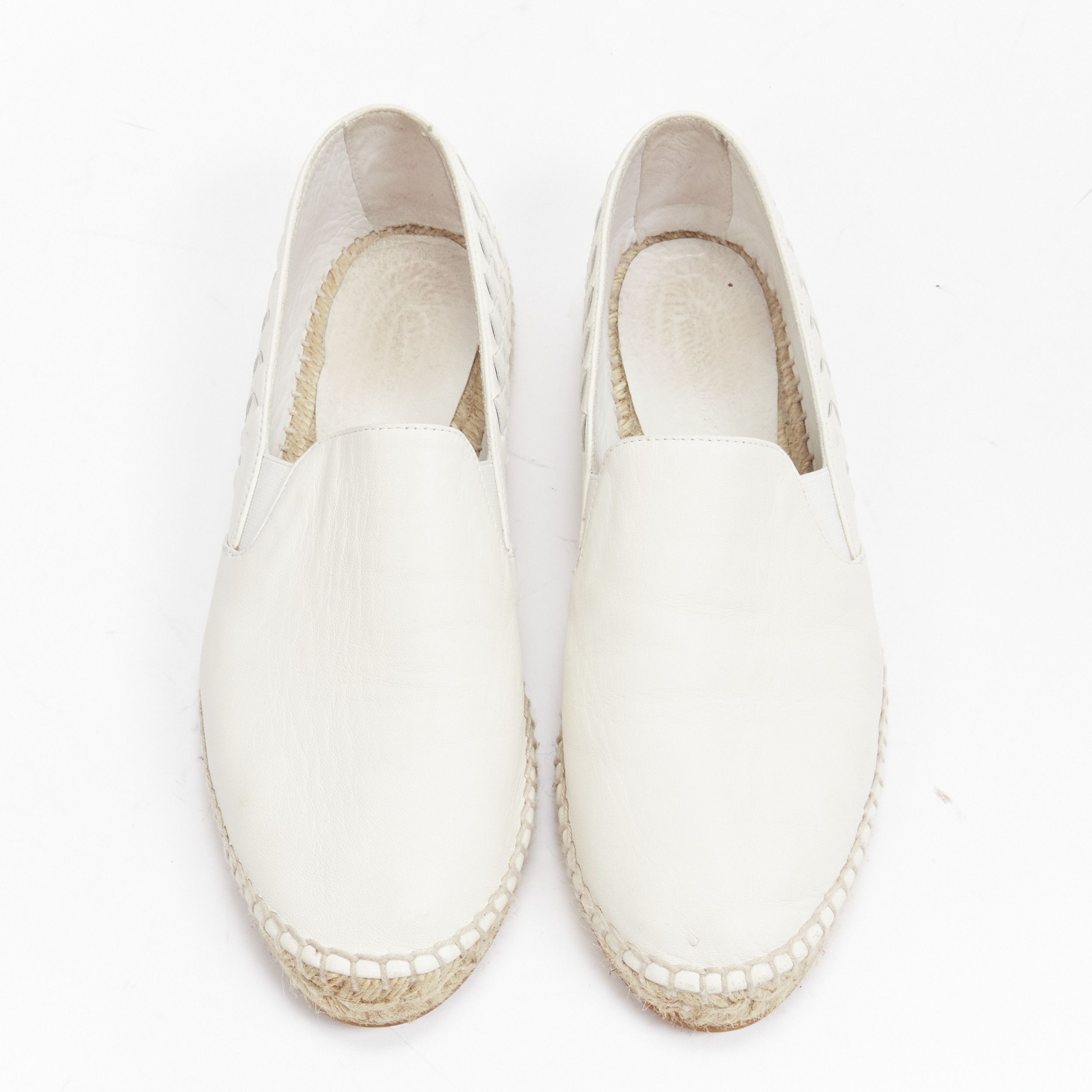 Bottega Veneta BOTTEGA VENETA white intrecciato woven leather espadrille flats shoes EU37 Size US 7 / IT 37 - 3 Thumbnail