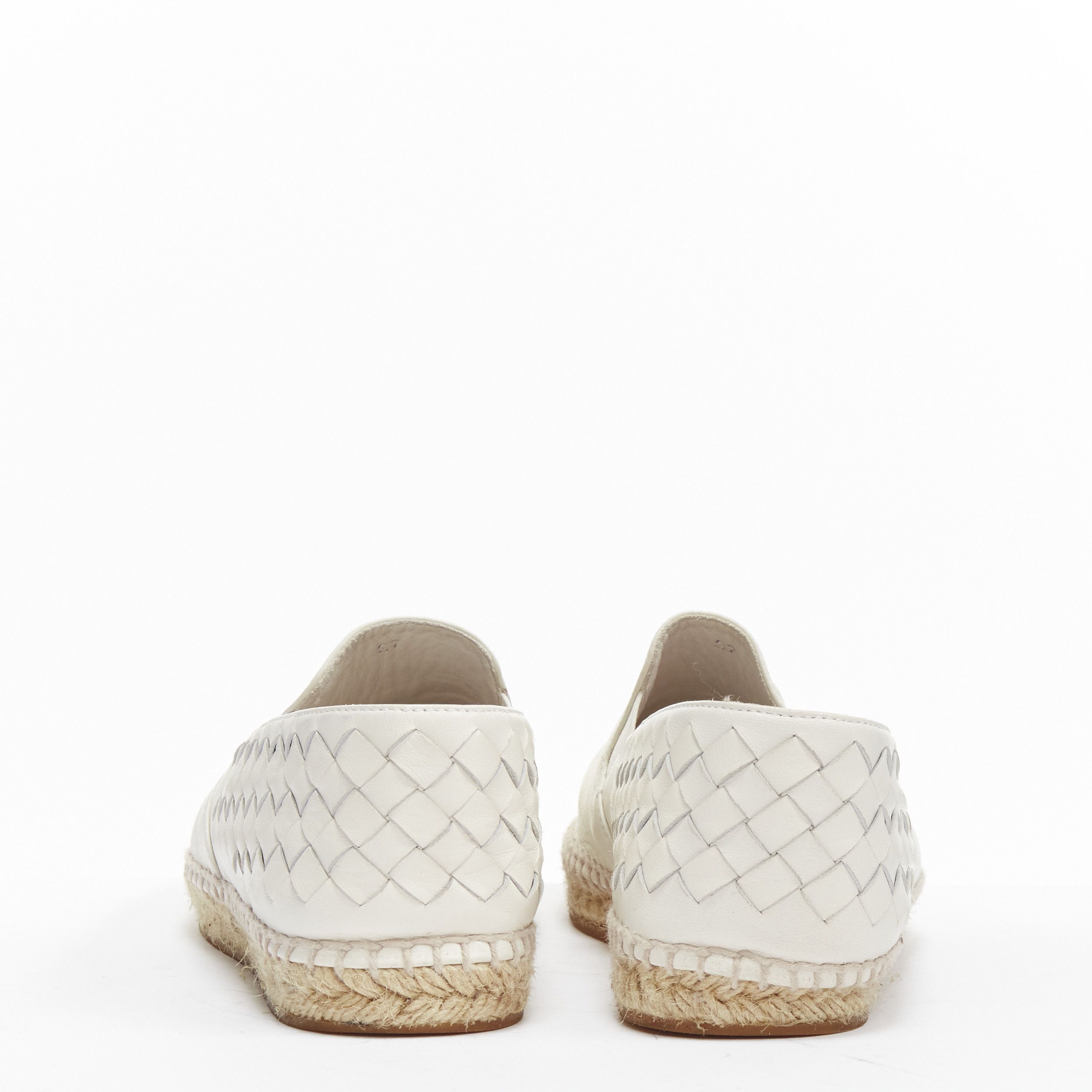 Bottega Veneta BOTTEGA VENETA white intrecciato woven leather espadrille flats shoes EU37 Size US 7 / IT 37 - 5 Thumbnail