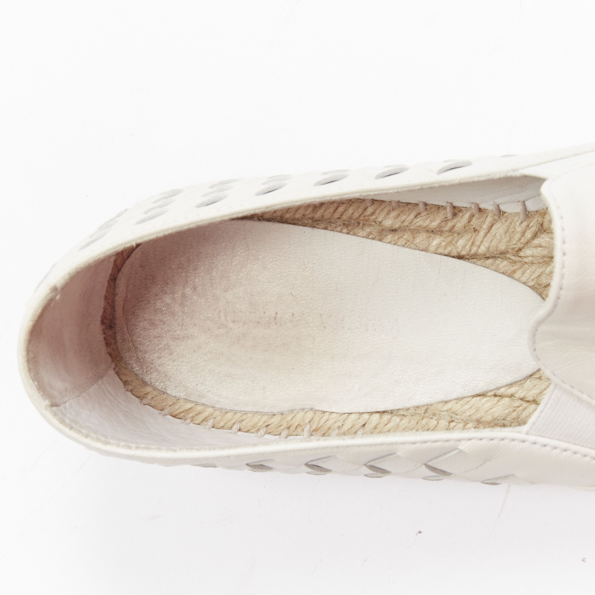 Bottega Veneta BOTTEGA VENETA white intrecciato woven leather espadrille flats shoes EU37 Size US 7 / IT 37 - 11 Thumbnail
