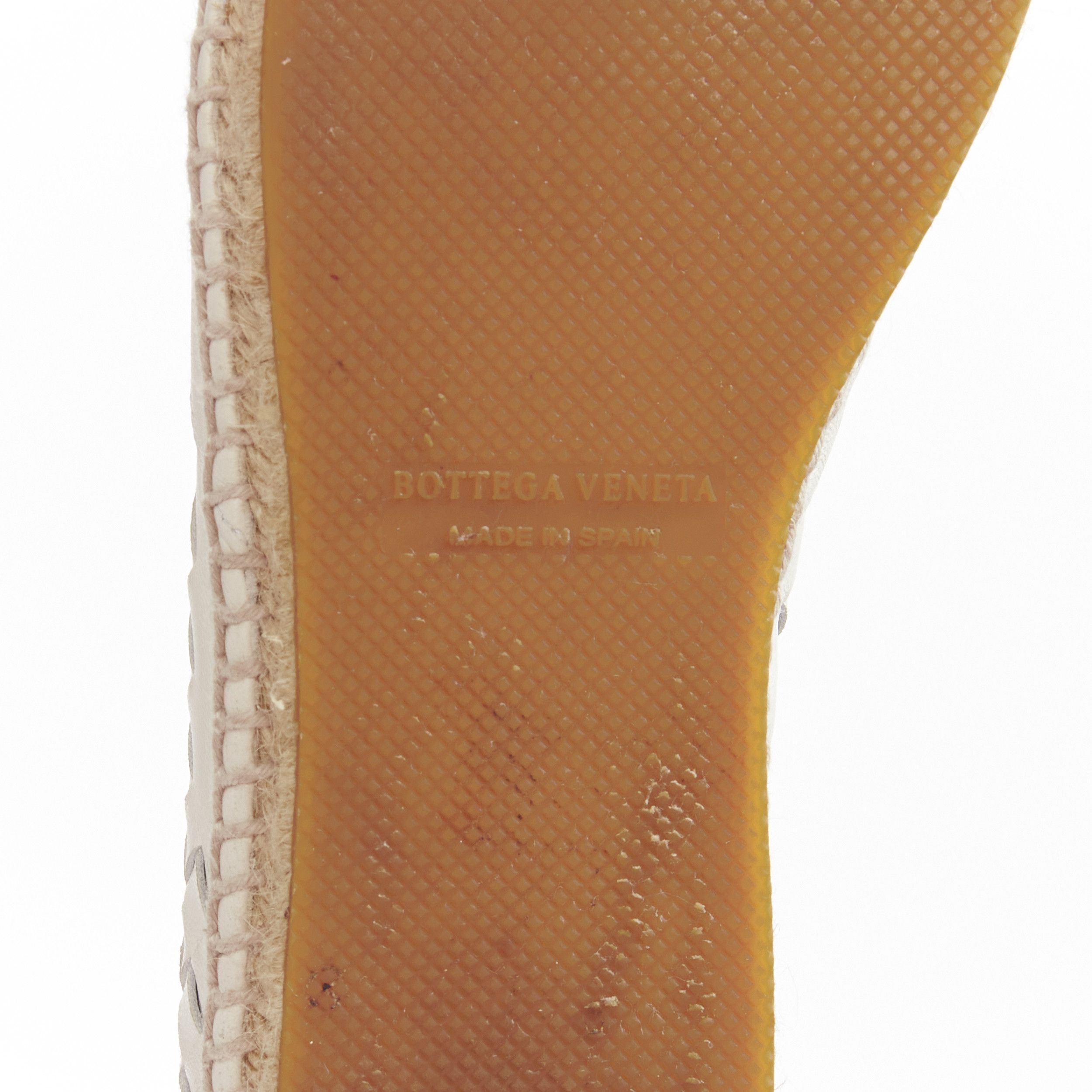 Bottega Veneta BOTTEGA VENETA white intrecciato woven leather espadrille flats shoes EU37 Size US 7 / IT 37 - 12 Thumbnail