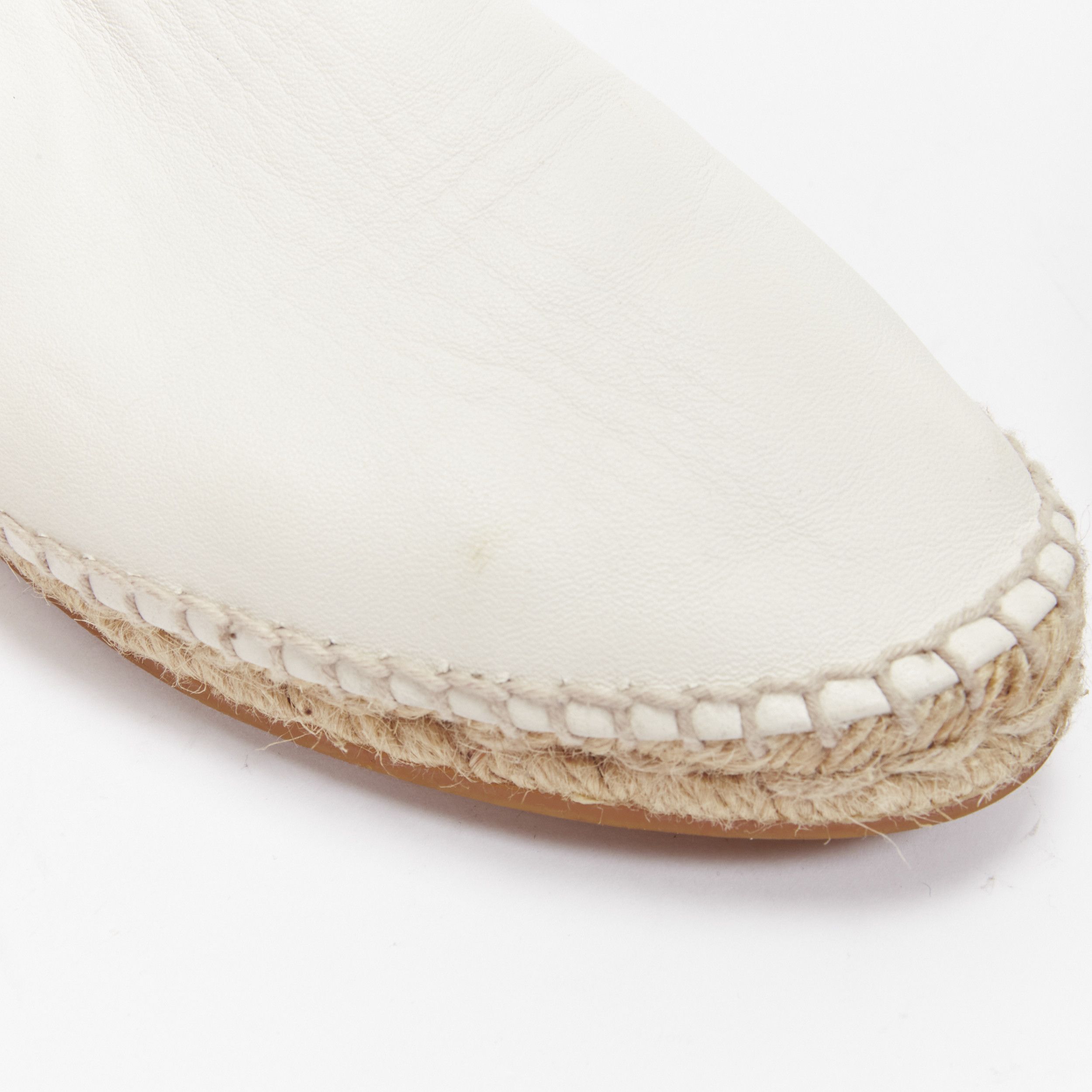 Bottega Veneta BOTTEGA VENETA white intrecciato woven leather espadrille flats shoes EU37 Size US 7 / IT 37 - 9 Thumbnail
