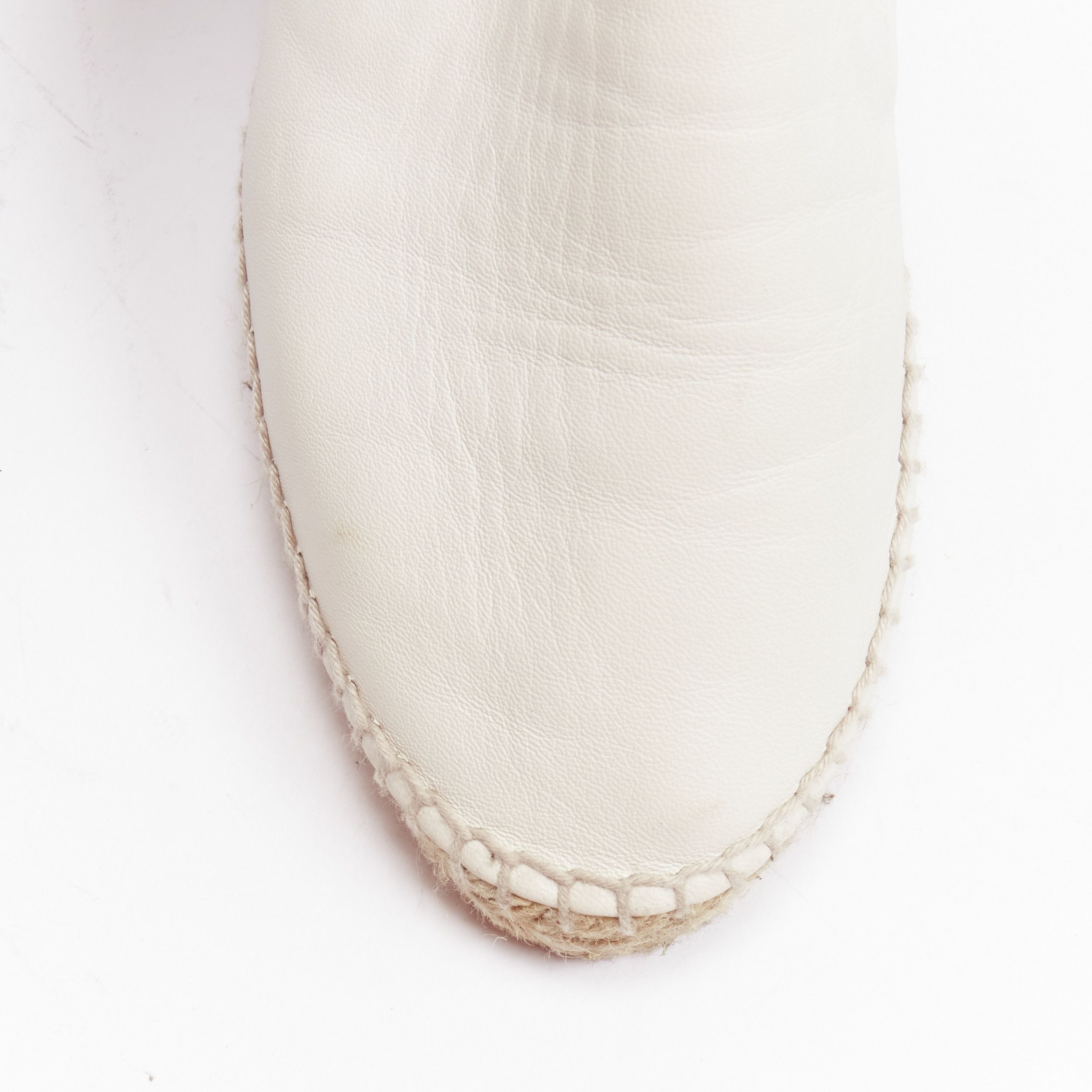 Bottega Veneta BOTTEGA VENETA white intrecciato woven leather espadrille flats shoes EU37 Size US 7 / IT 37 - 7 Thumbnail