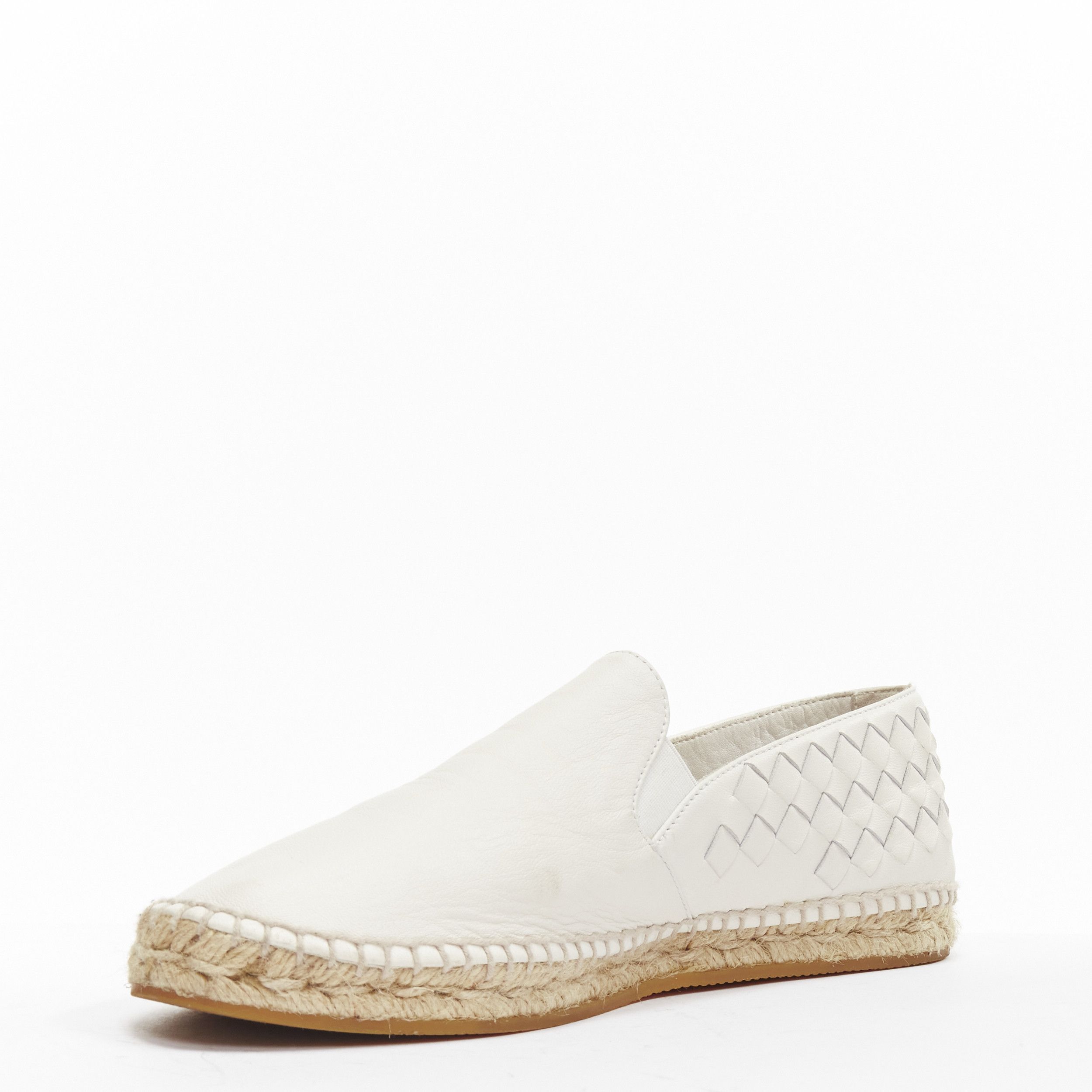 Bottega Veneta BOTTEGA VENETA white intrecciato woven leather espadrille flats shoes EU37 Size US 7 / IT 37 - 4 Thumbnail