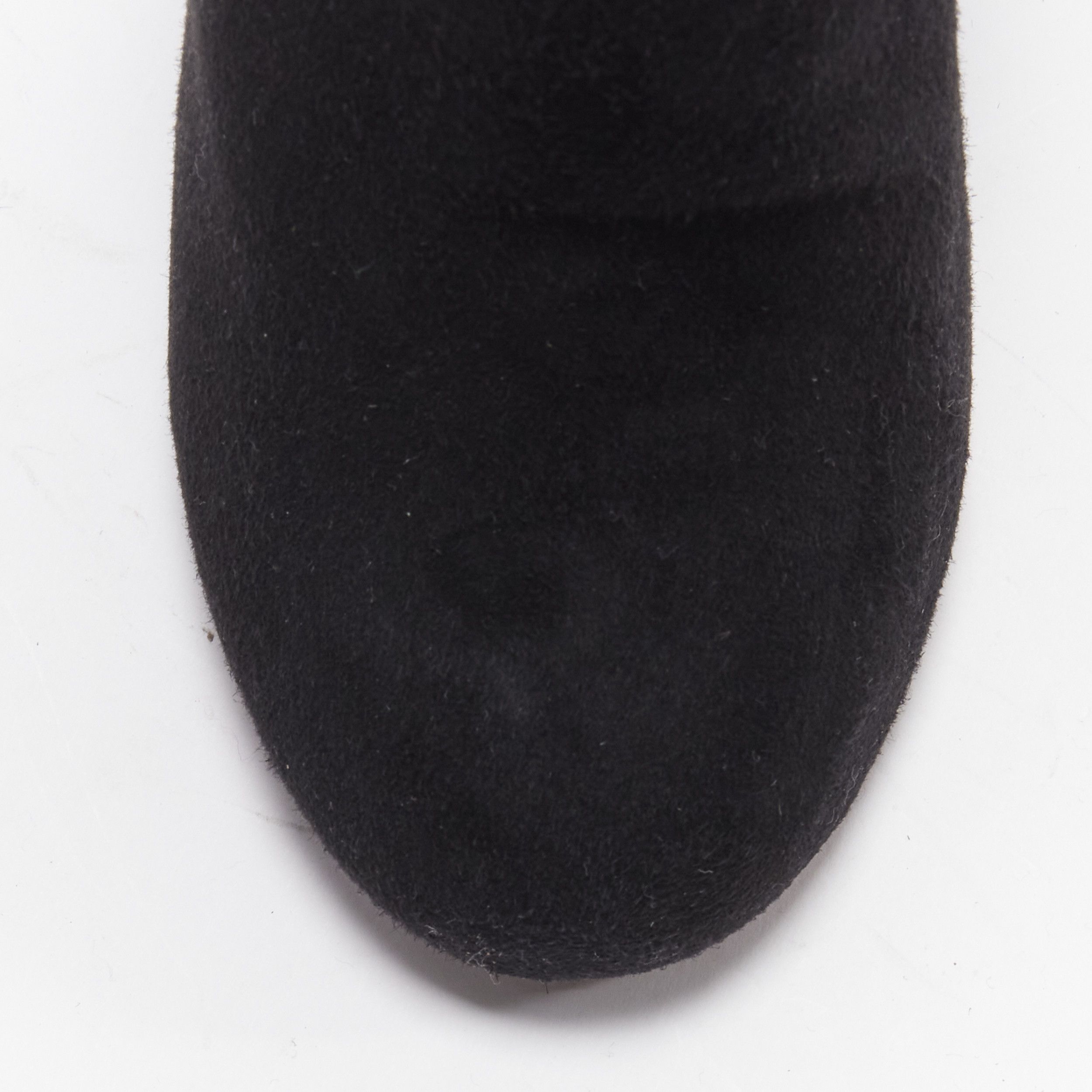 Alaia AZZEDINE ALAIA black suede curved wedge round toe ankle bootie EU37 Size US 7 / IT 37 - 8 Thumbnail