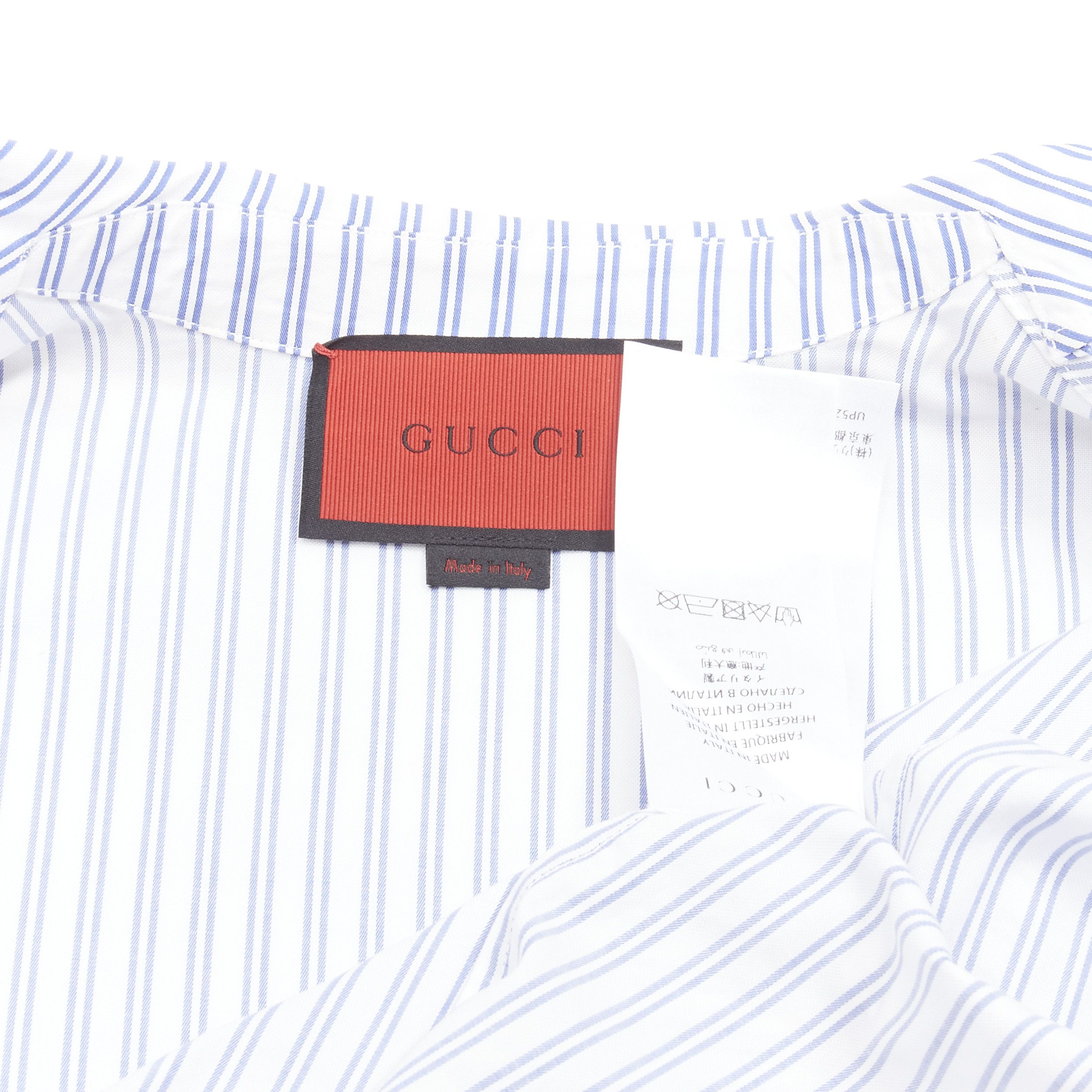 Gucci GUCCI 2017 rabbit print blue white striped cotton pyjama dress shirt IT44 L Size M / US 6-8 / IT 42-44 - 9 Thumbnail