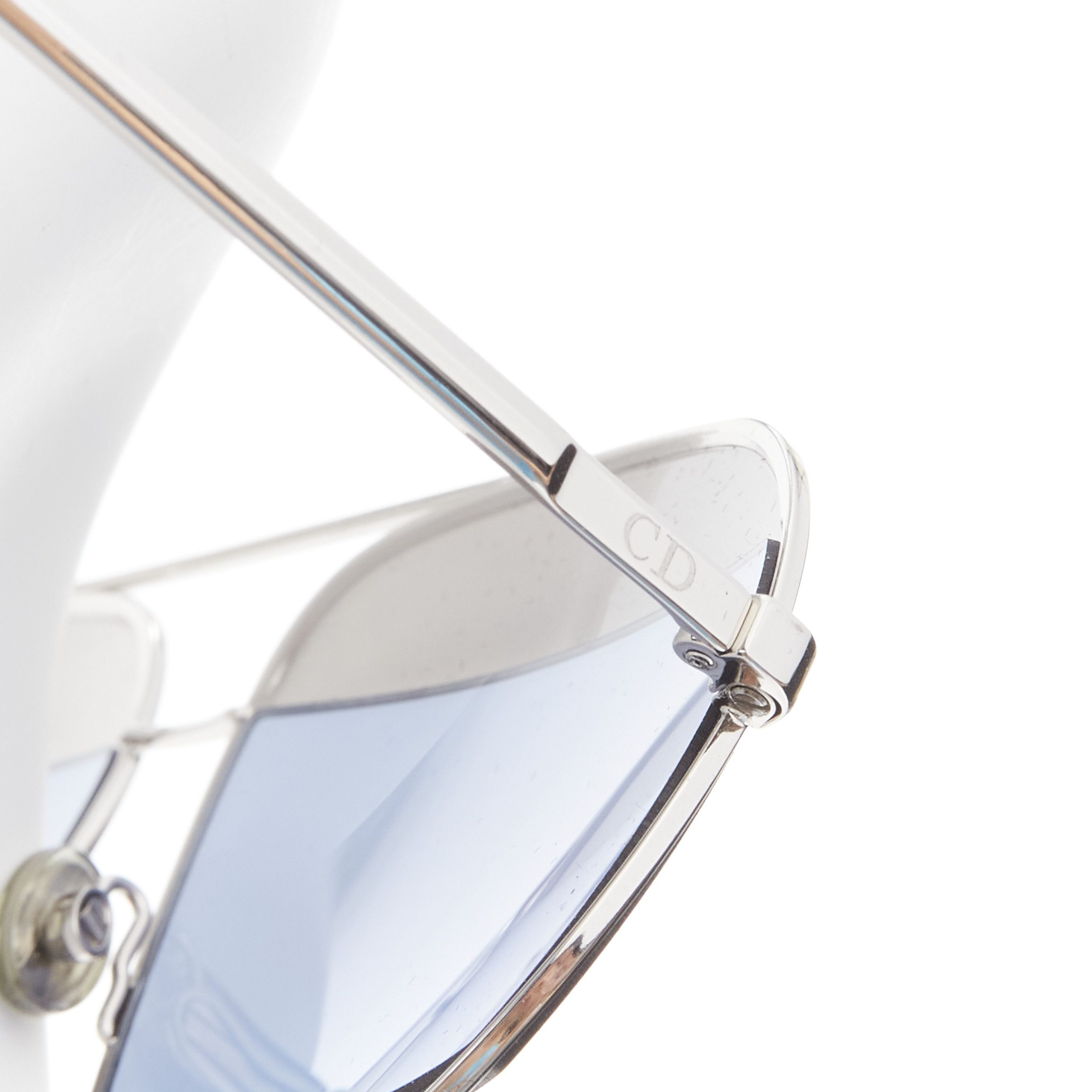 Dior CHRISTIAN DIOR Split 0103J CD logo silver blue striped aviator sunglasses Size ONE SIZE - 7 Thumbnail