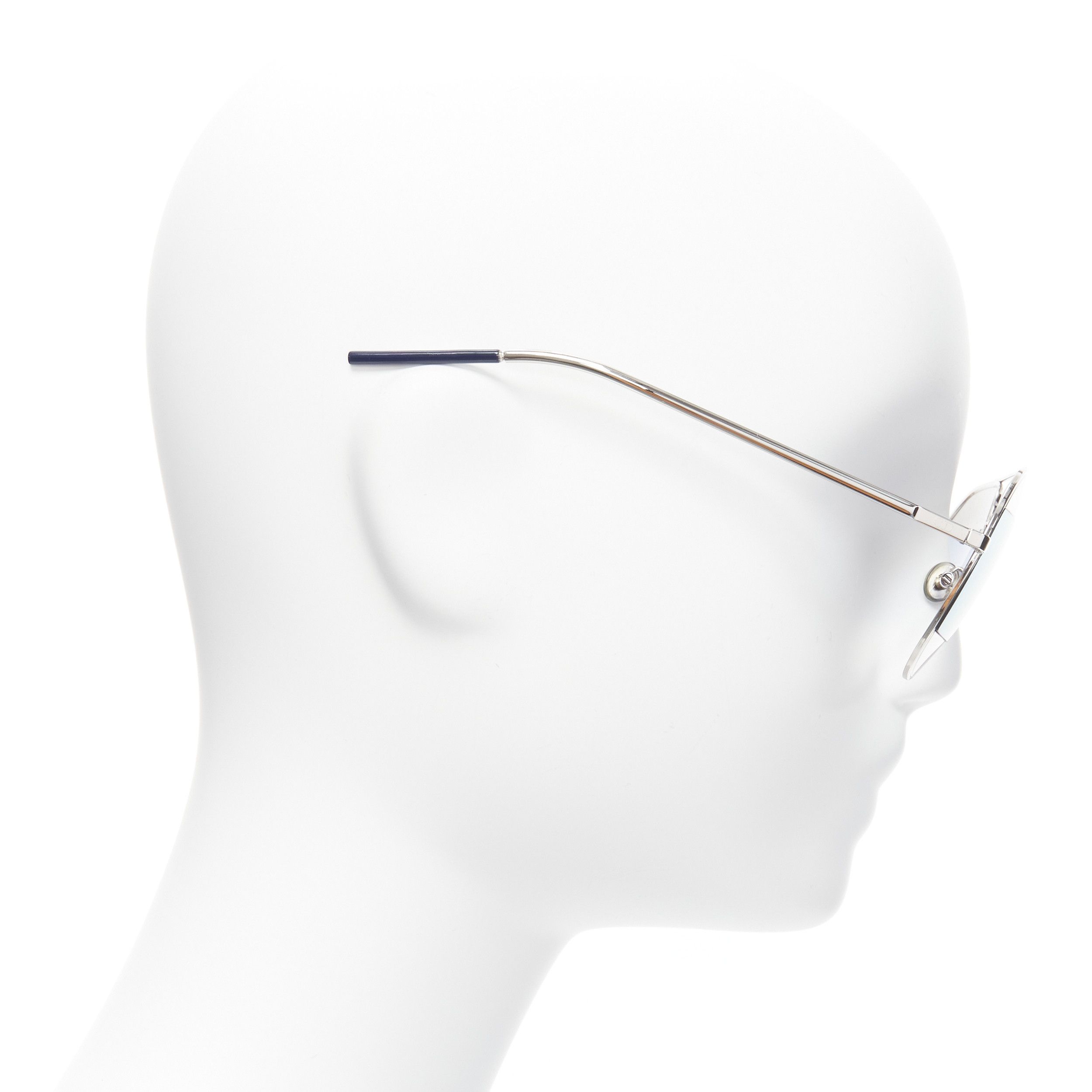 Dior CHRISTIAN DIOR Split 0103J CD logo silver blue striped aviator sunglasses Size ONE SIZE - 4 Thumbnail