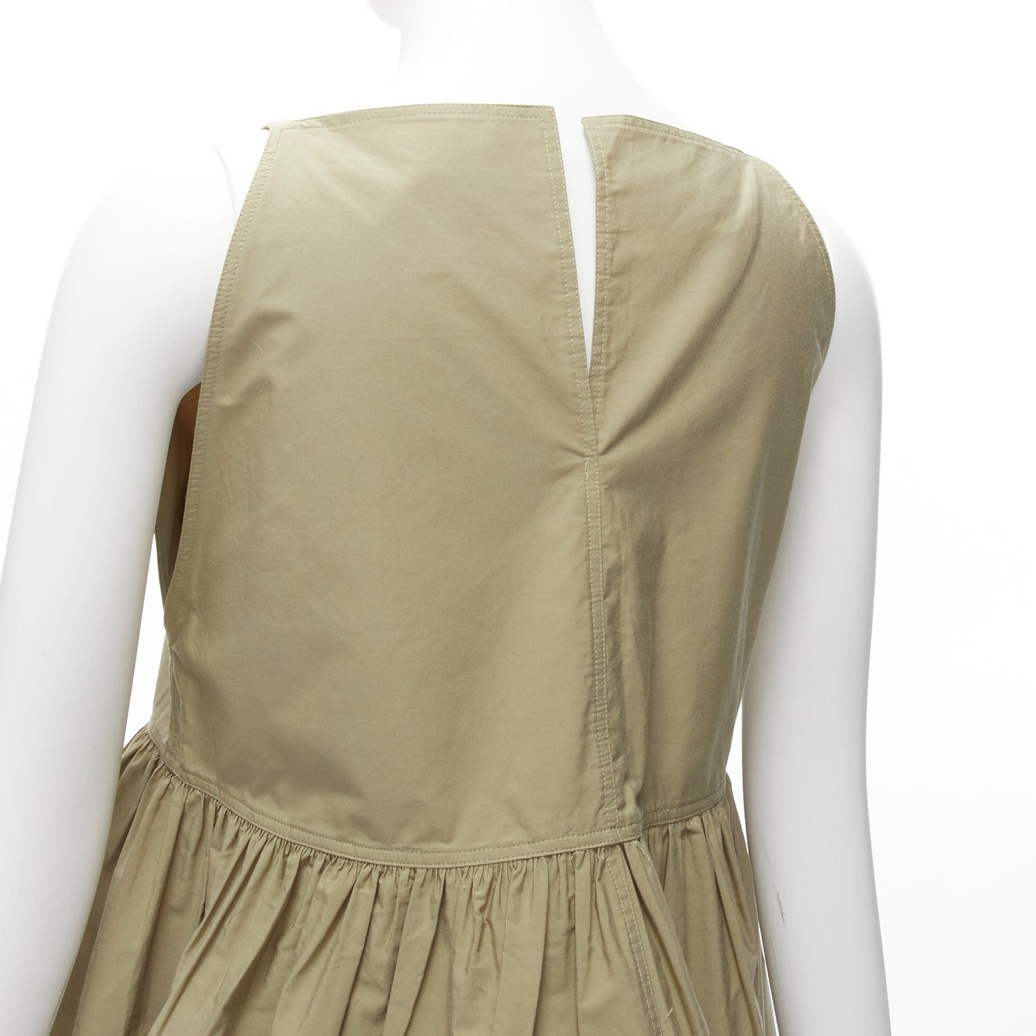 SOFIE D'HOORE SOFIE D'HOORE green cotton V neck spaghetti flare safari tank top FR34 XS Size XS / US 0-2 / IT 36-38 - 7 Thumbnail