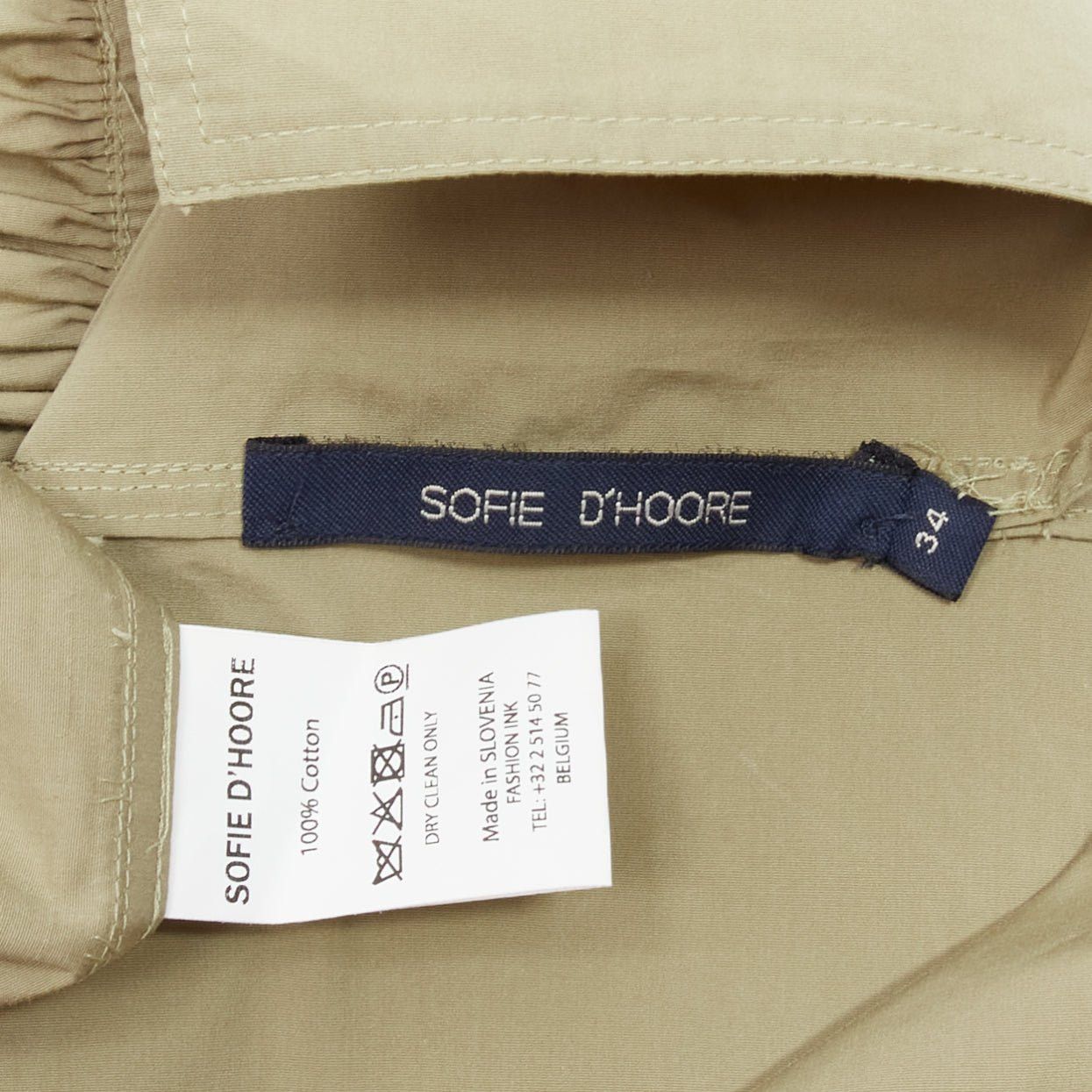 SOFIE D'HOORE SOFIE D'HOORE green cotton V neck spaghetti flare safari tank top FR34 XS Size XS / US 0-2 / IT 36-38 - 9 Thumbnail