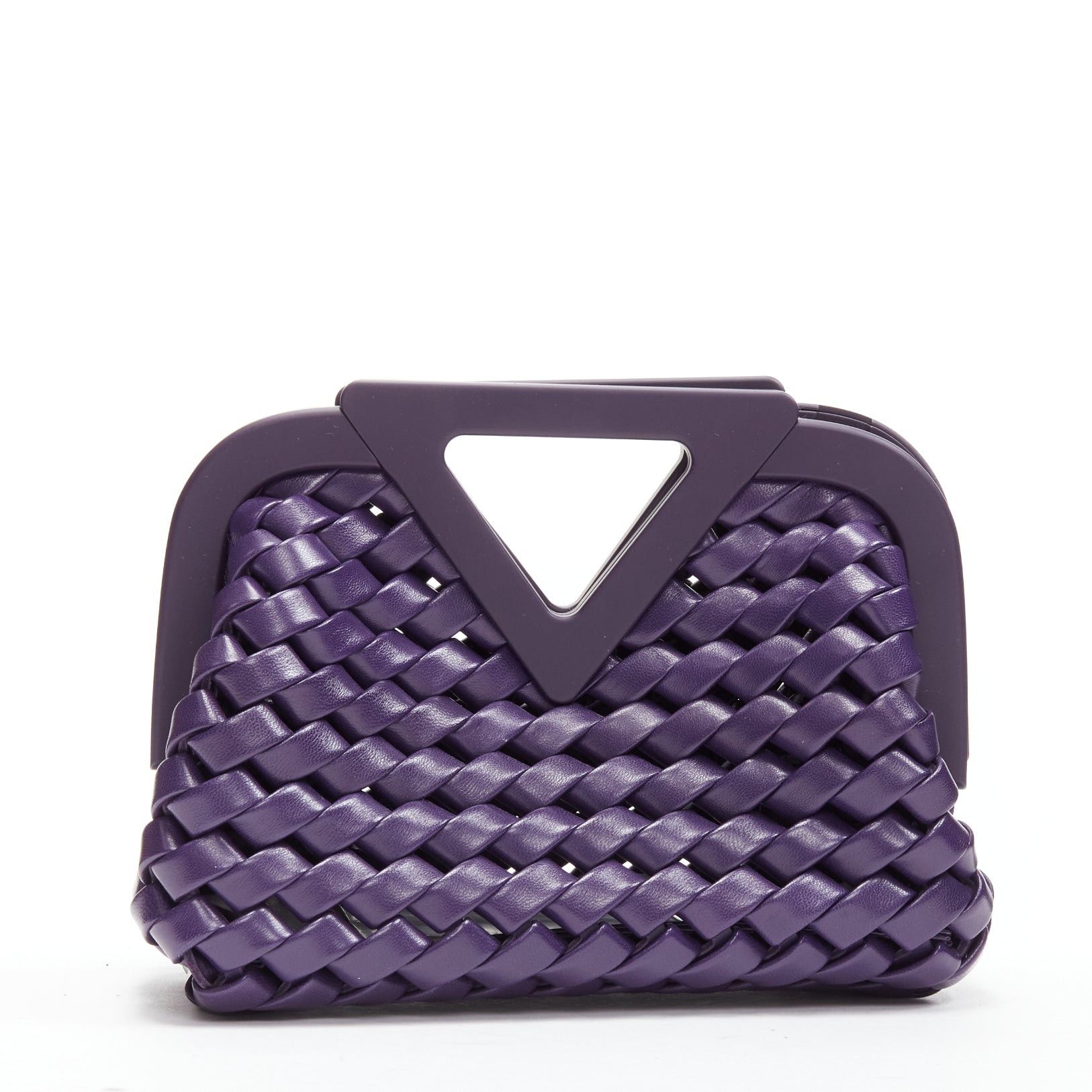 Bottega Veneta BOTTEGA VENETA Point purple Intrecciato woven leather triangle handle crossbody bag Size ONE SIZE - 5 Thumbnail