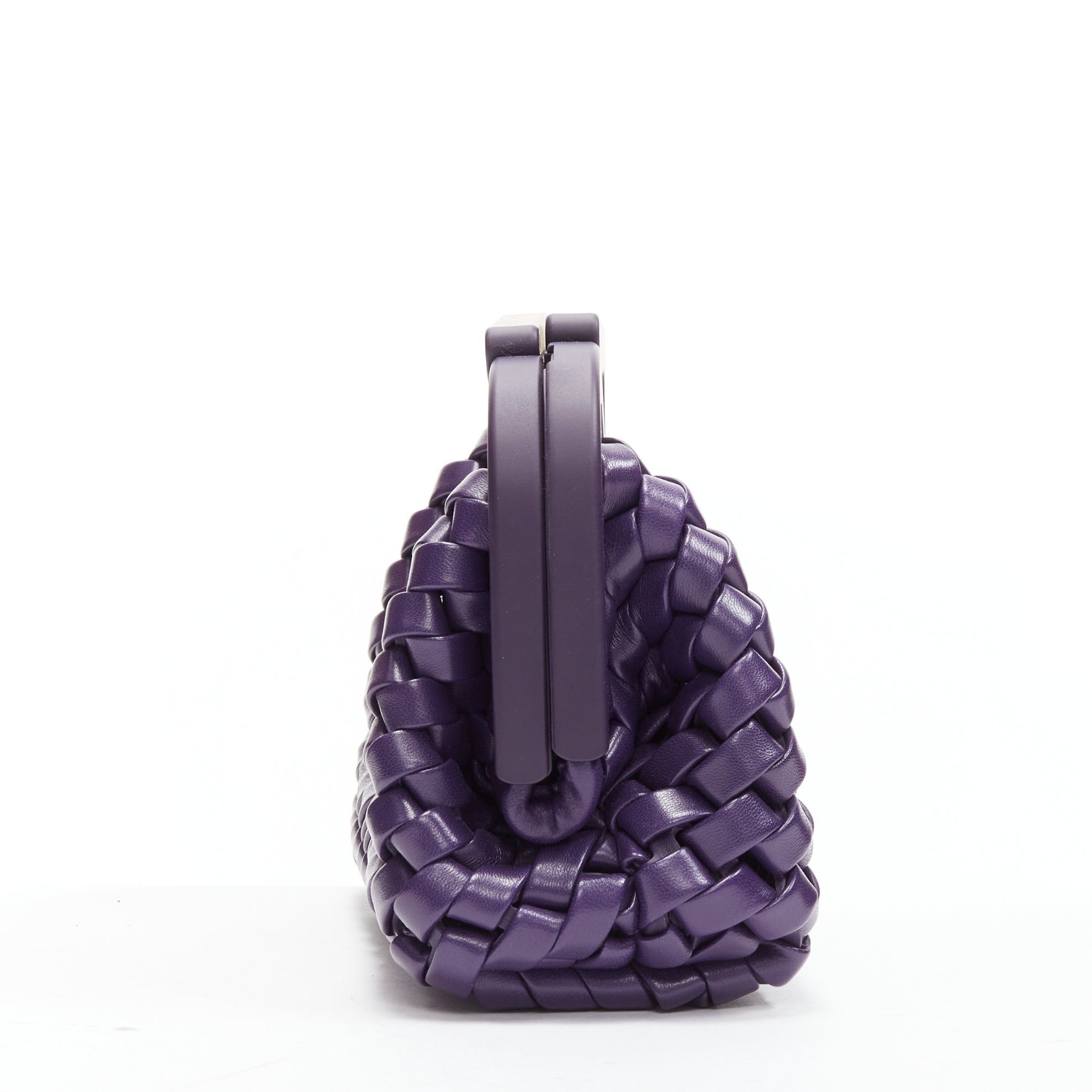 Bottega Veneta BOTTEGA VENETA Point purple Intrecciato woven leather triangle handle crossbody bag Size ONE SIZE - 4 Thumbnail