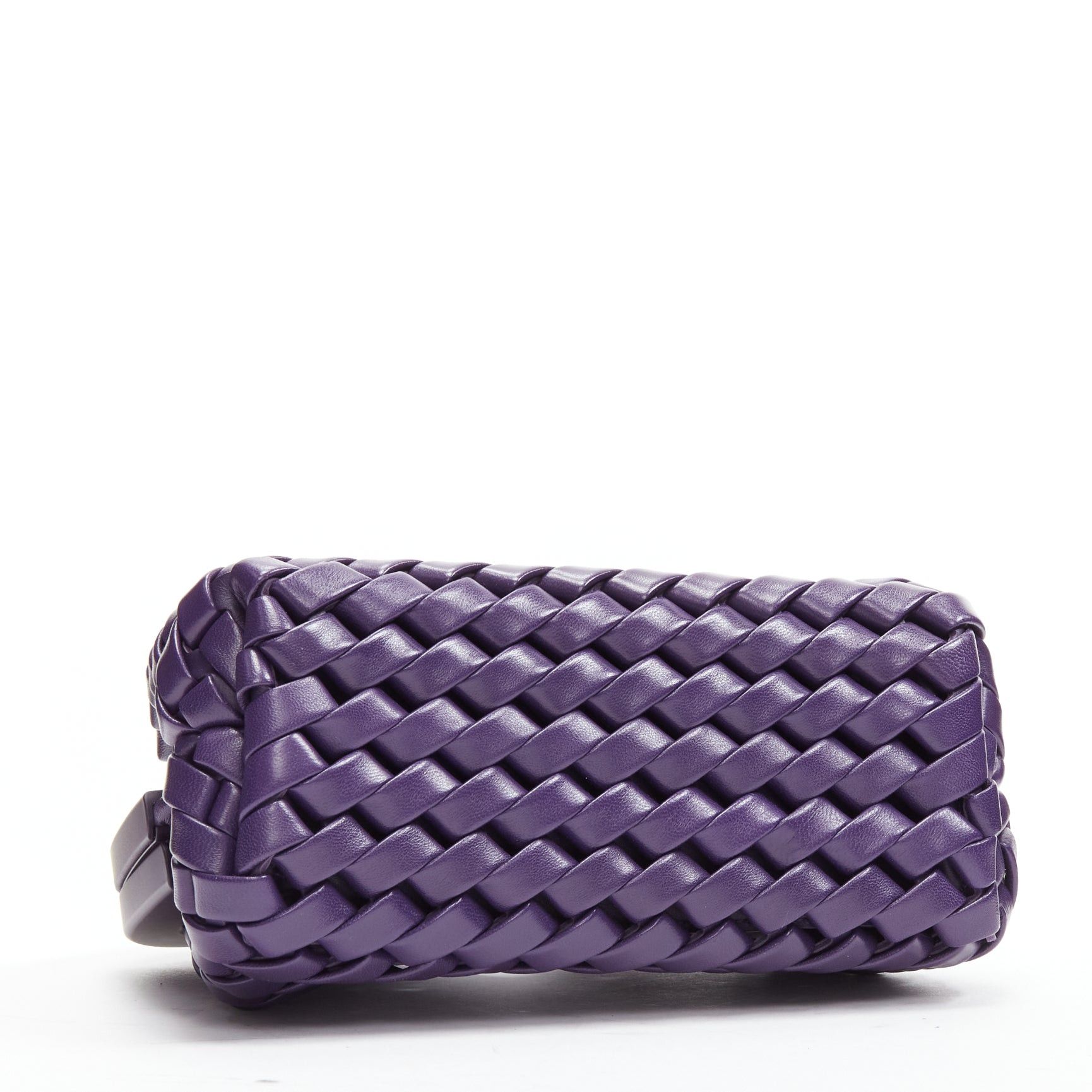 Bottega Veneta BOTTEGA VENETA Point purple Intrecciato woven leather triangle handle crossbody bag Size ONE SIZE - 8 Thumbnail