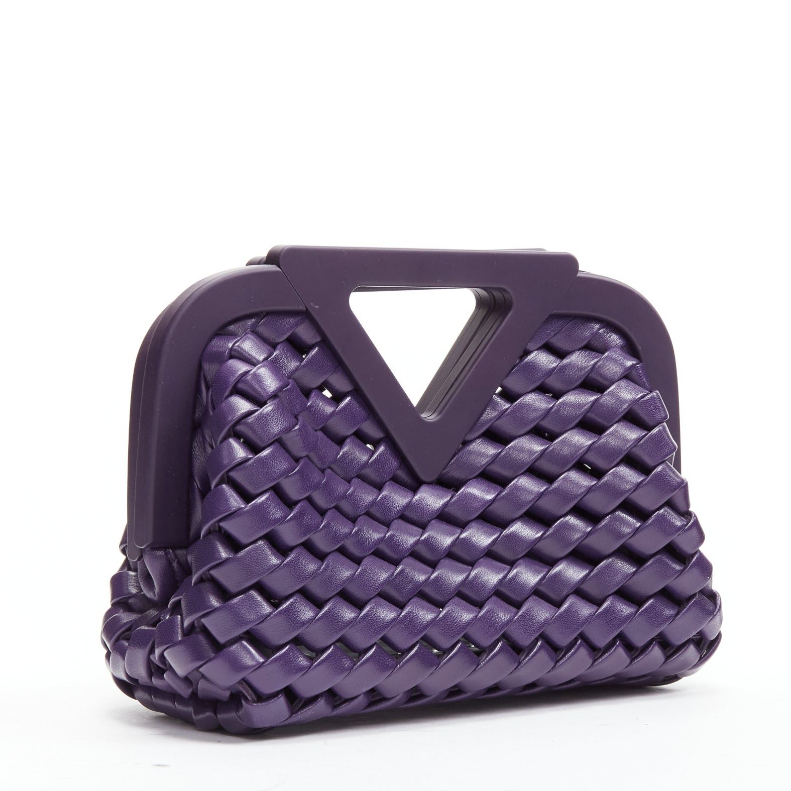Bottega Veneta BOTTEGA VENETA Point purple Intrecciato woven leather triangle handle crossbody bag Size ONE SIZE - 6 Thumbnail
