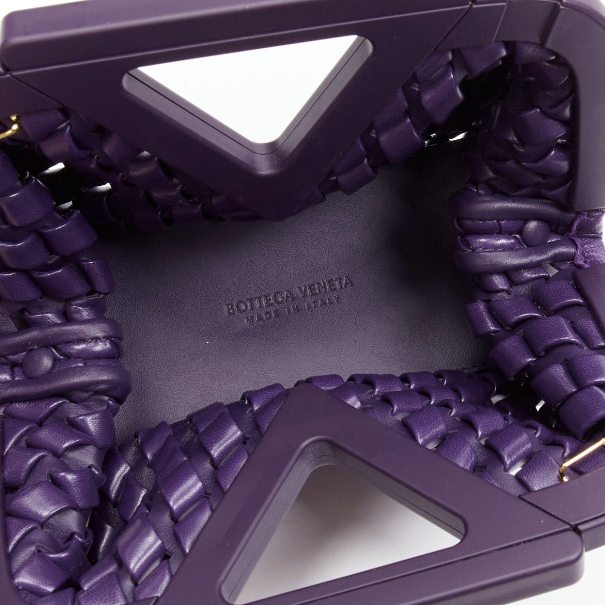 Bottega Veneta BOTTEGA VENETA Point purple Intrecciato woven leather triangle handle crossbody bag Size ONE SIZE - 10 Thumbnail