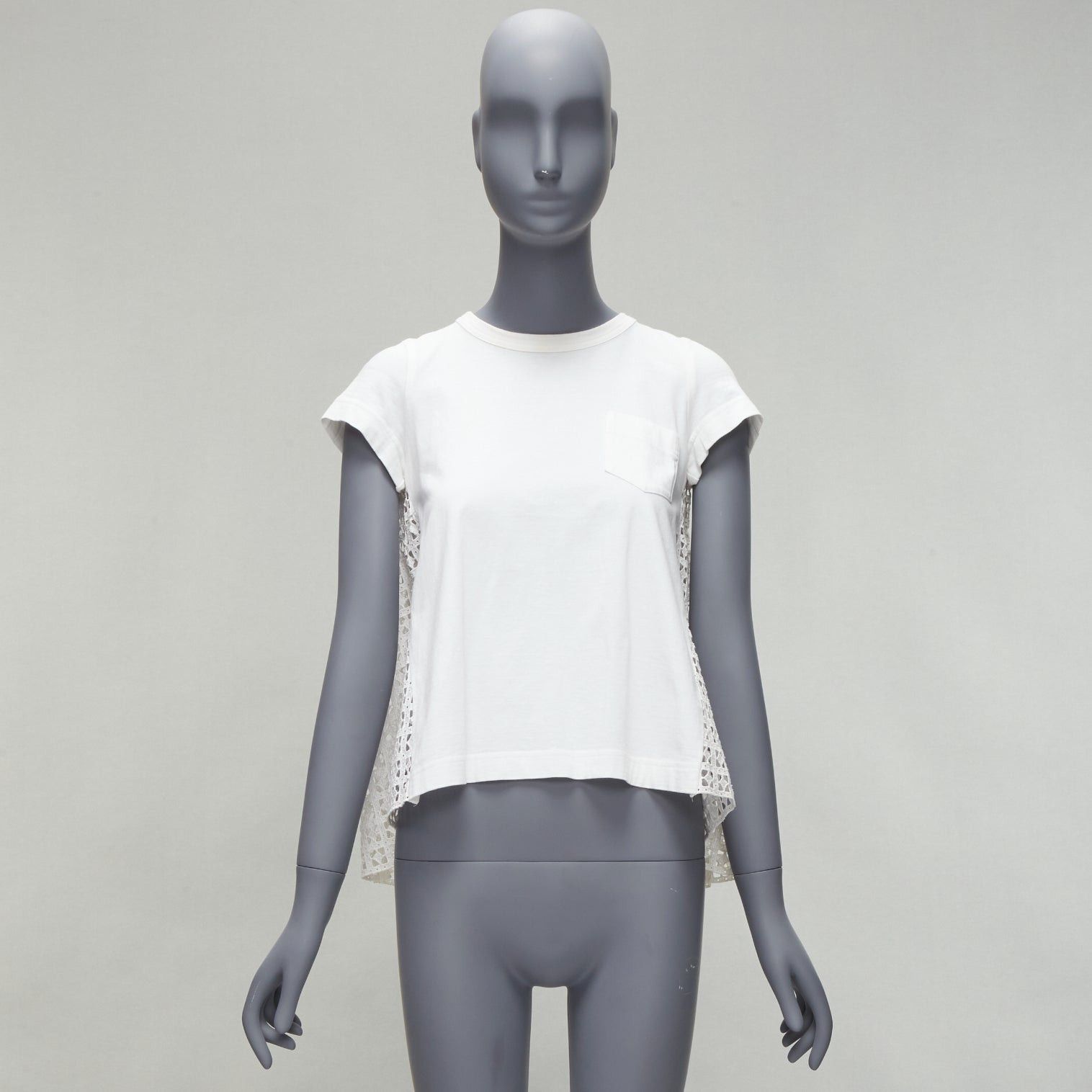 Sacai SACAI LUCK white eyelet flared back babydoll short sleeve pockted tshirt top JP1 S Size M / US 6-8 / IT 42-44 - 10 Thumbnail