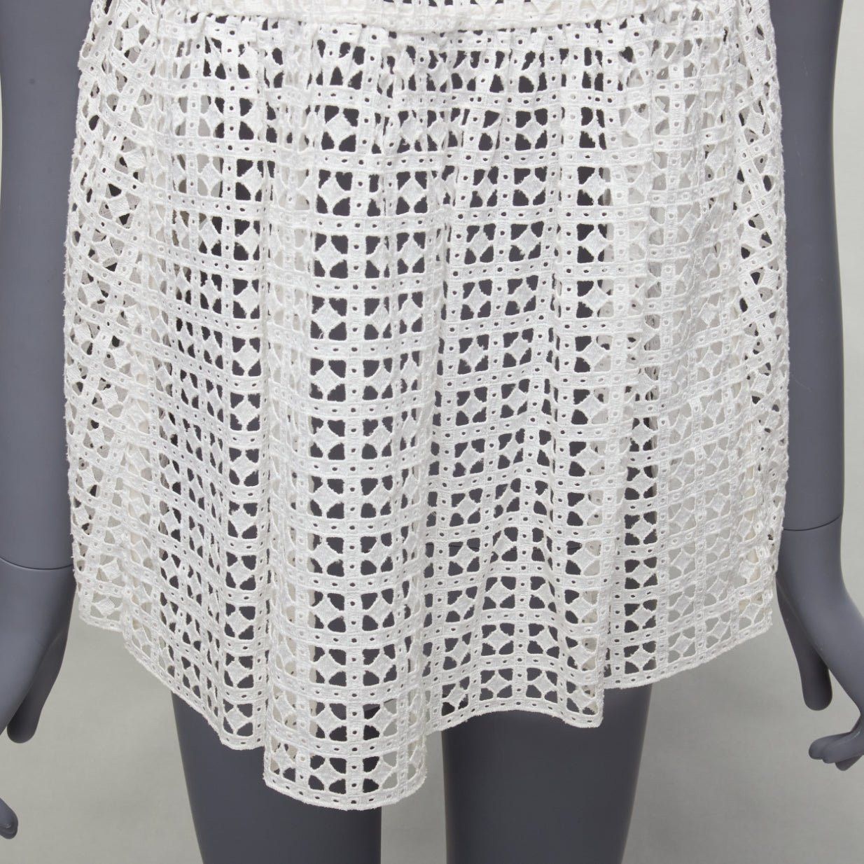 Sacai SACAI LUCK white eyelet flared back babydoll short sleeve pockted tshirt top JP1 S Size M / US 6-8 / IT 42-44 - 7 Thumbnail