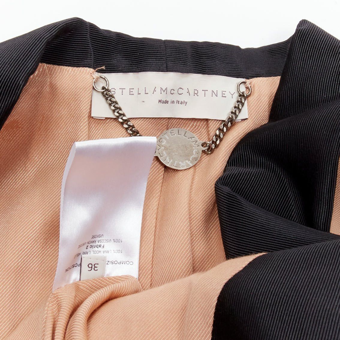 Stella McCartney STELLA MCCARTNEY 2011 nude wool single breasted shawl collar multi pocket tux blazer IT36 XXS Size XS / US 0-2 / IT 36-38 - 10 Thumbnail