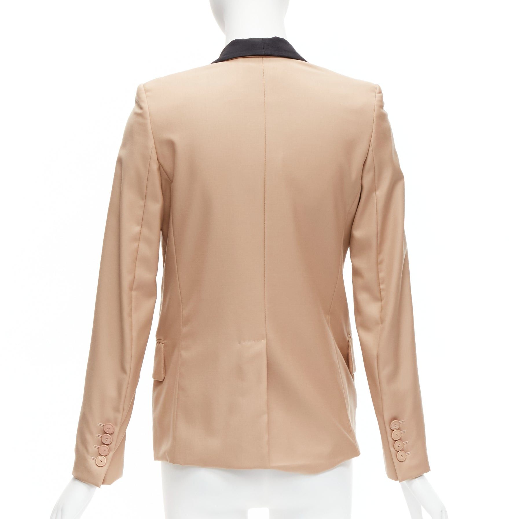 Stella McCartney STELLA MCCARTNEY 2011 nude wool single breasted shawl collar multi pocket tux blazer IT36 XXS Size XS / US 0-2 / IT 36-38 - 6 Thumbnail