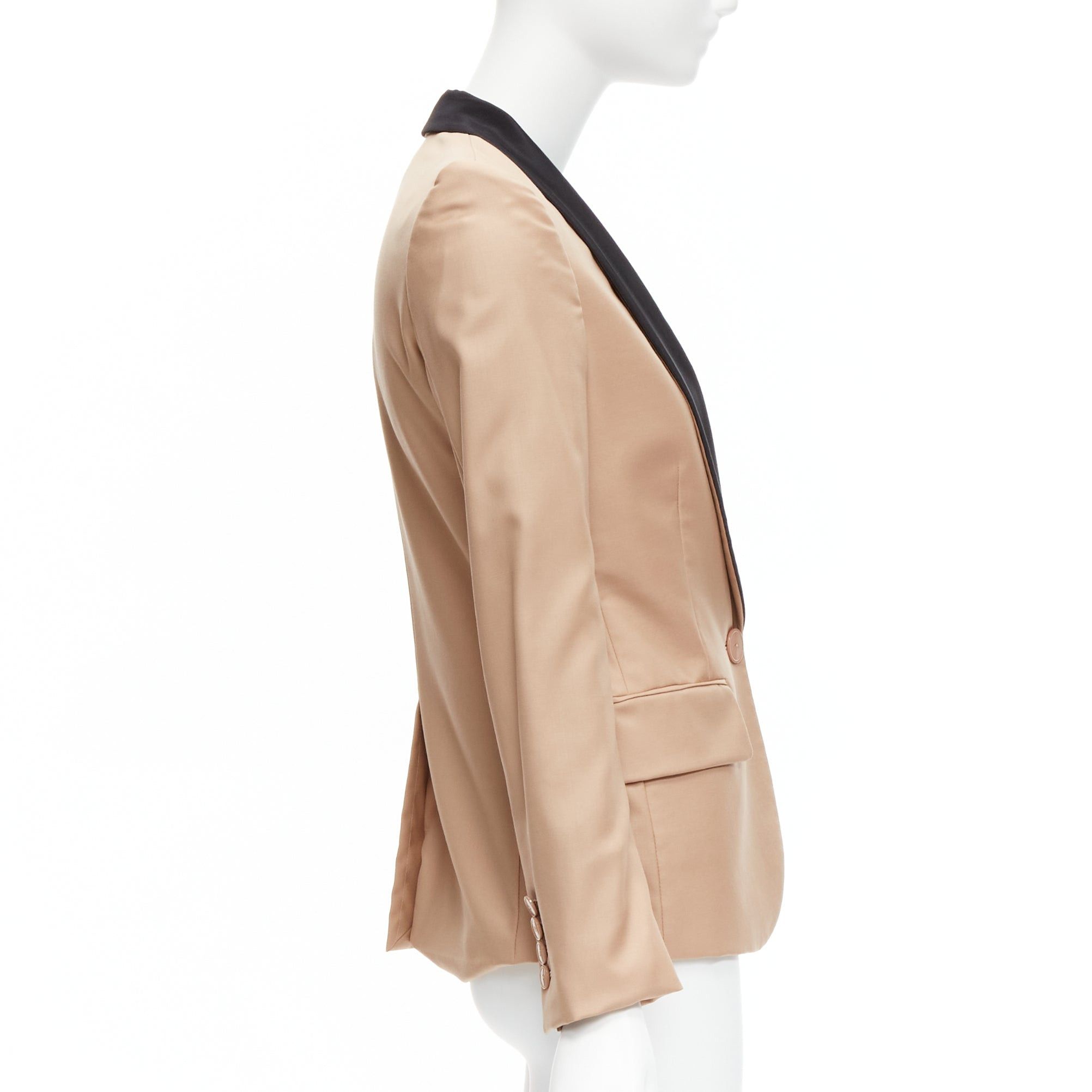 Stella McCartney STELLA MCCARTNEY 2011 nude wool single breasted shawl collar multi pocket tux blazer IT36 XXS Size XS / US 0-2 / IT 36-38 - 5 Thumbnail