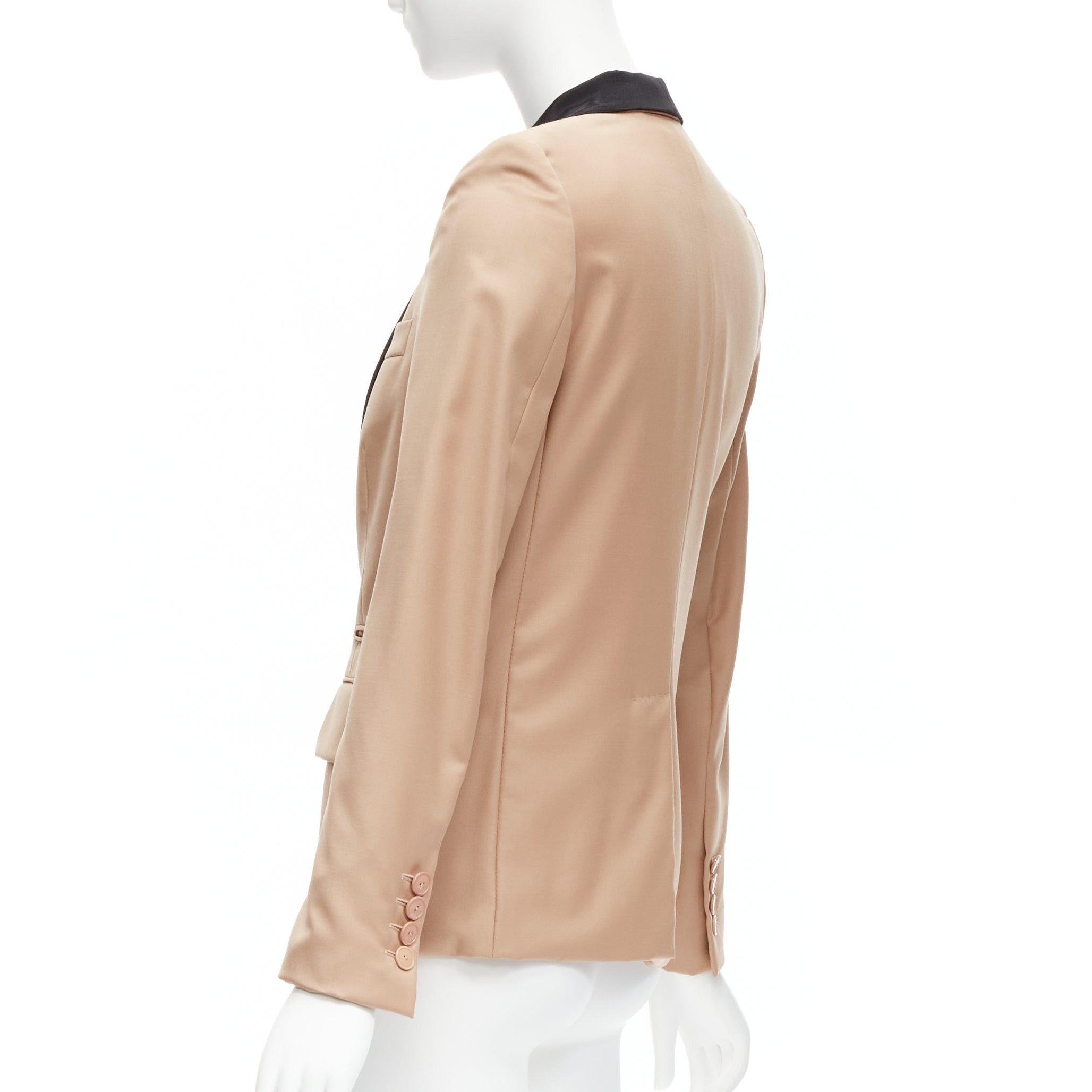 Stella McCartney STELLA MCCARTNEY 2011 nude wool single breasted shawl collar multi pocket tux blazer IT36 XXS Size XS / US 0-2 / IT 36-38 - 7 Thumbnail