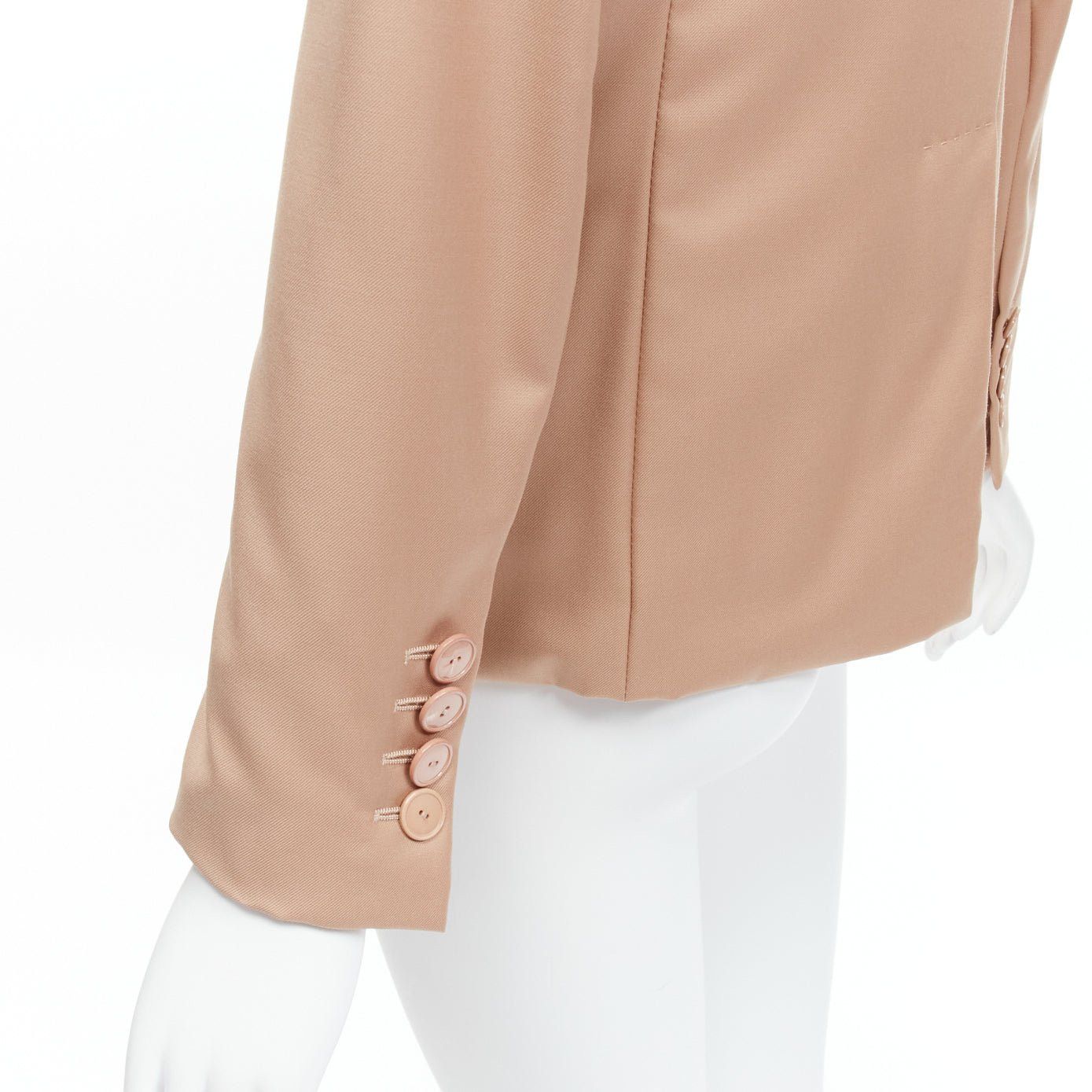 Stella McCartney STELLA MCCARTNEY 2011 nude wool single breasted shawl collar multi pocket tux blazer IT36 XXS Size XS / US 0-2 / IT 36-38 - 8 Thumbnail