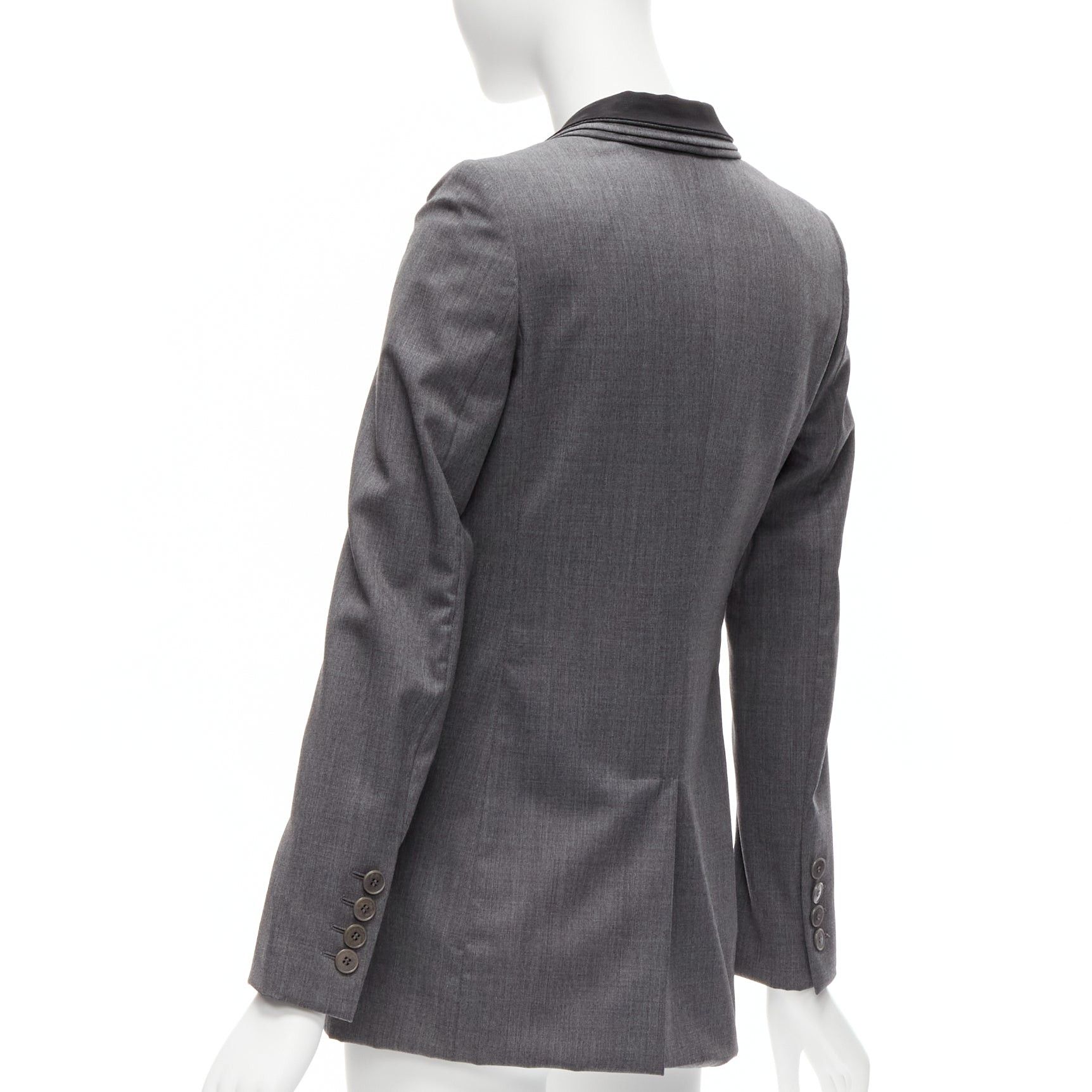 Stella McCartney STELLA MCCARTNEY 2011 grey wool triple layer shawl pocketed fitted blazer IT36 XXS Size XS / US 0-2 / IT 36-38 - 7 Thumbnail